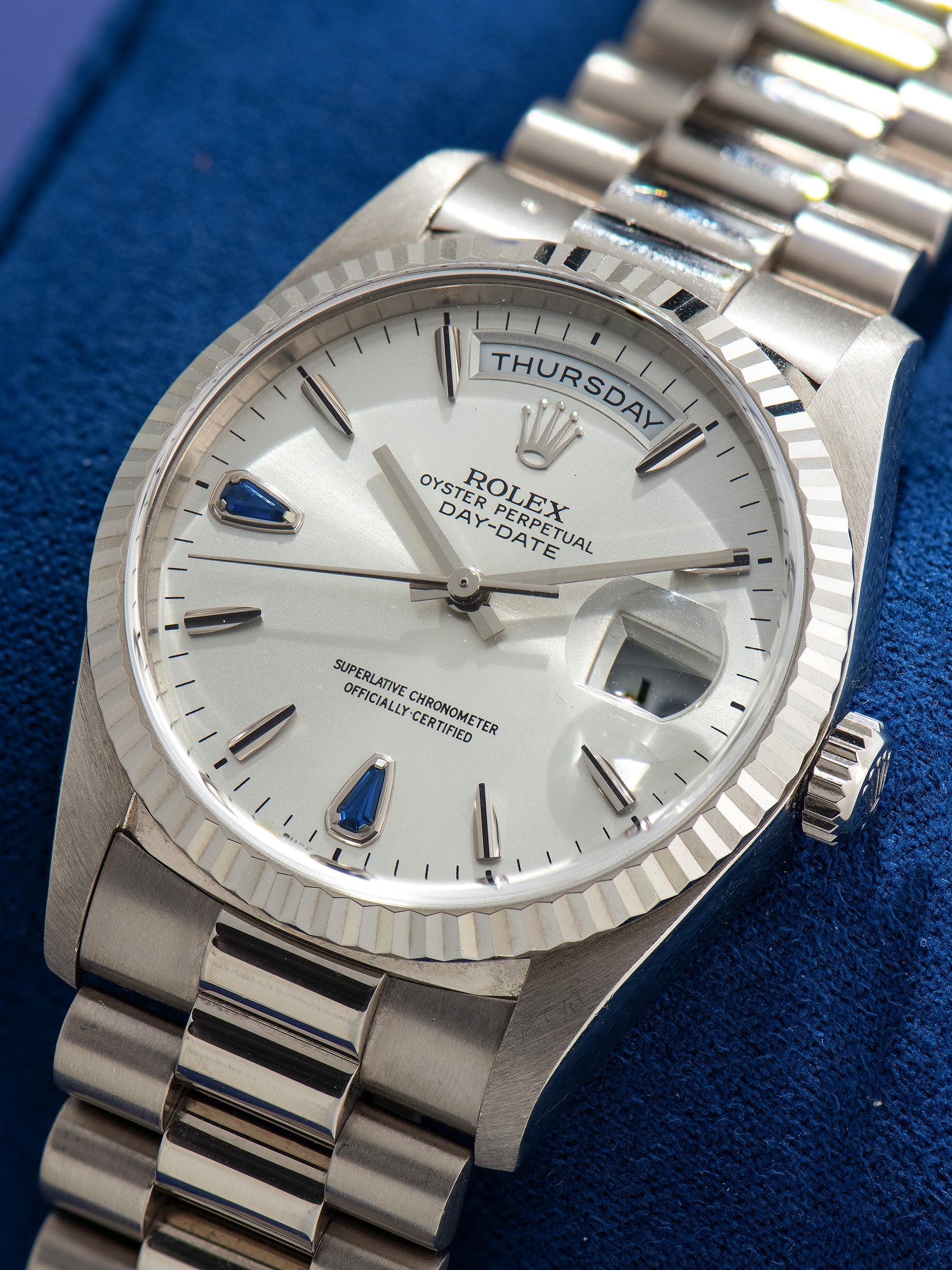1999 Rolex Day-Date 18K WG (Ref. 18239) Sapphire 