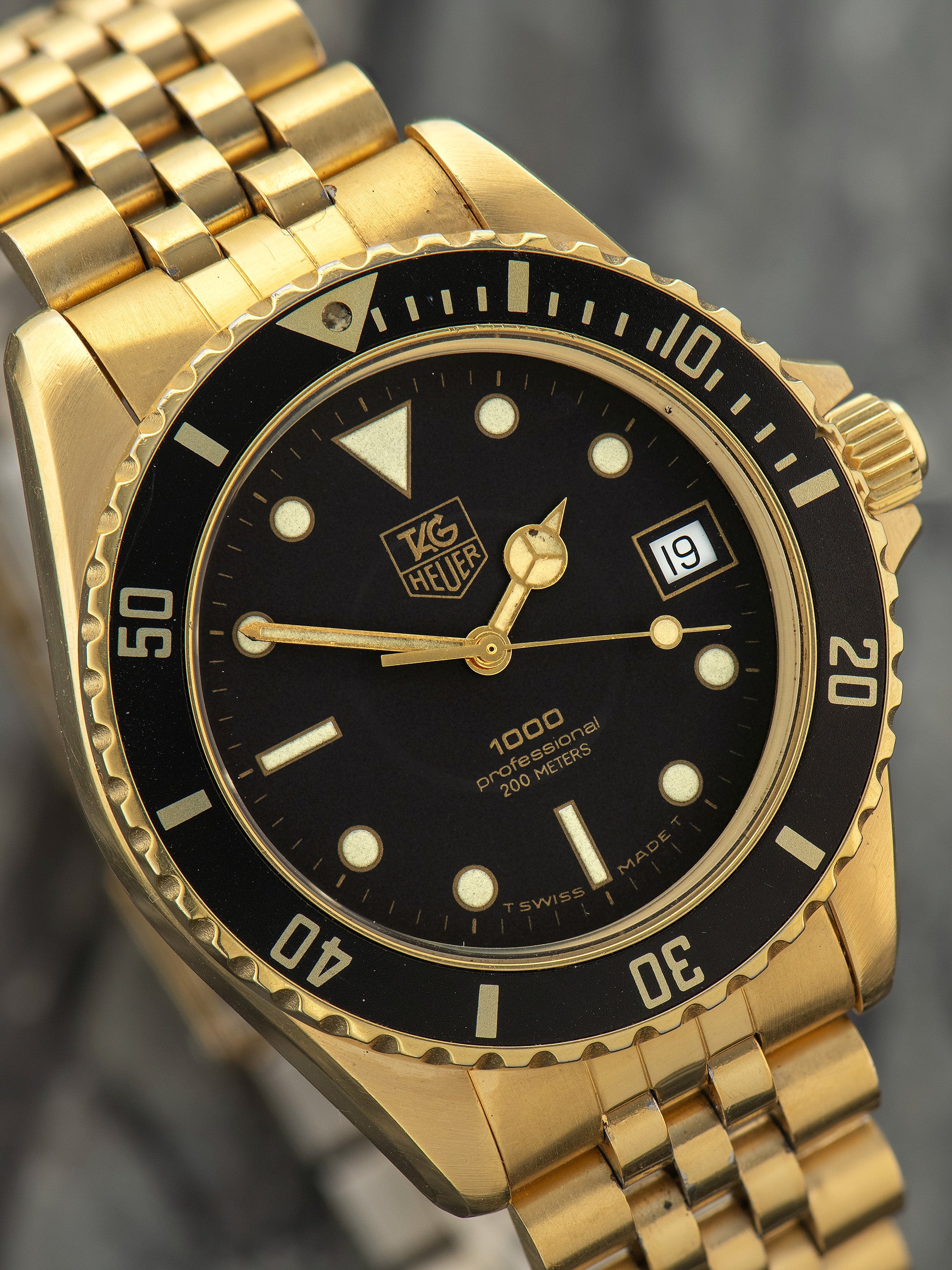 1980s TAG Heuer 1000 Diver Gold-Plated (Ref. 984.013N) “Wolf of Wall S