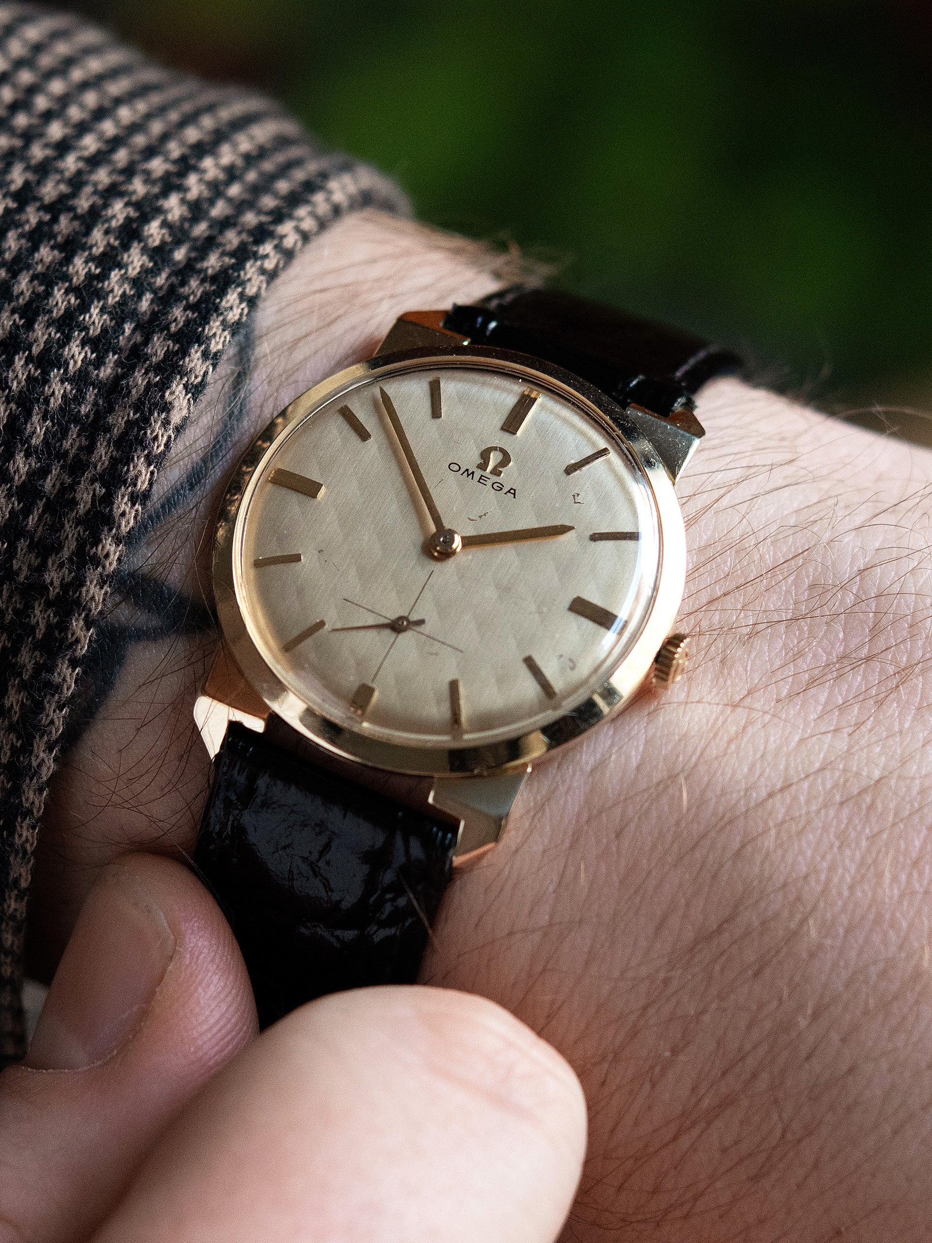 1956 Omega Dress Watch 14K YG (Ref. N6596) Champagne