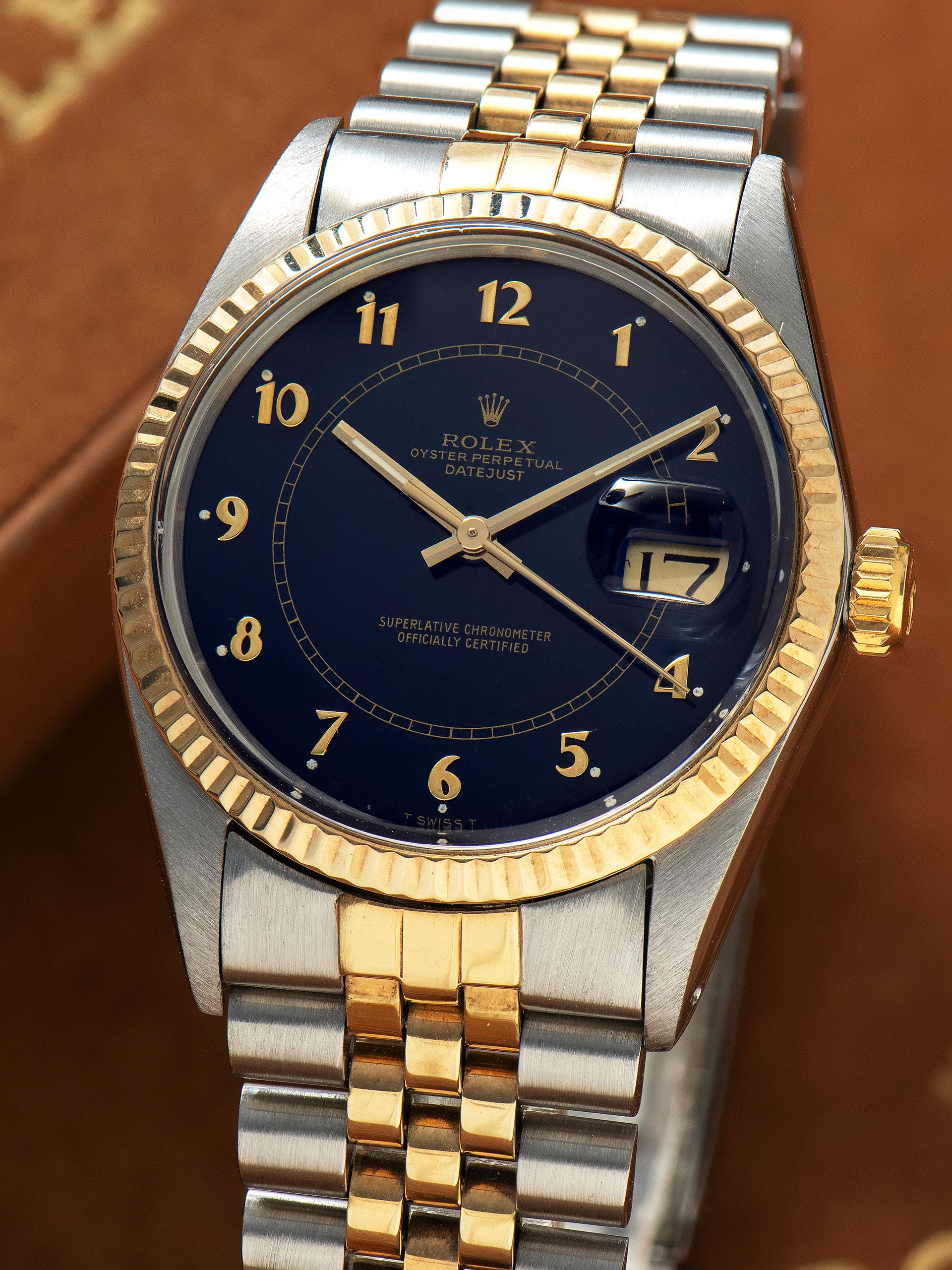 1981 Rolex Two-Tone Datejust 16013) Navy Blue 