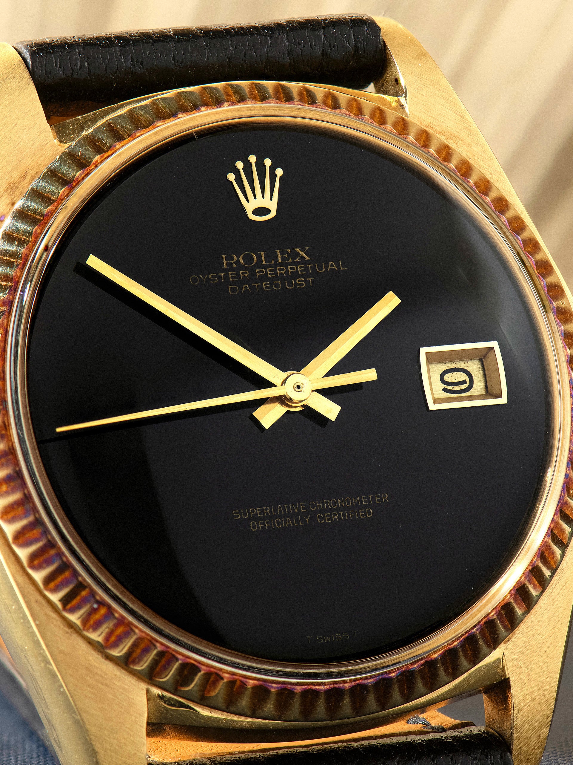 1976 Rolex Datejust 18K YG (Ref. 1601) Onyx Stone Dial