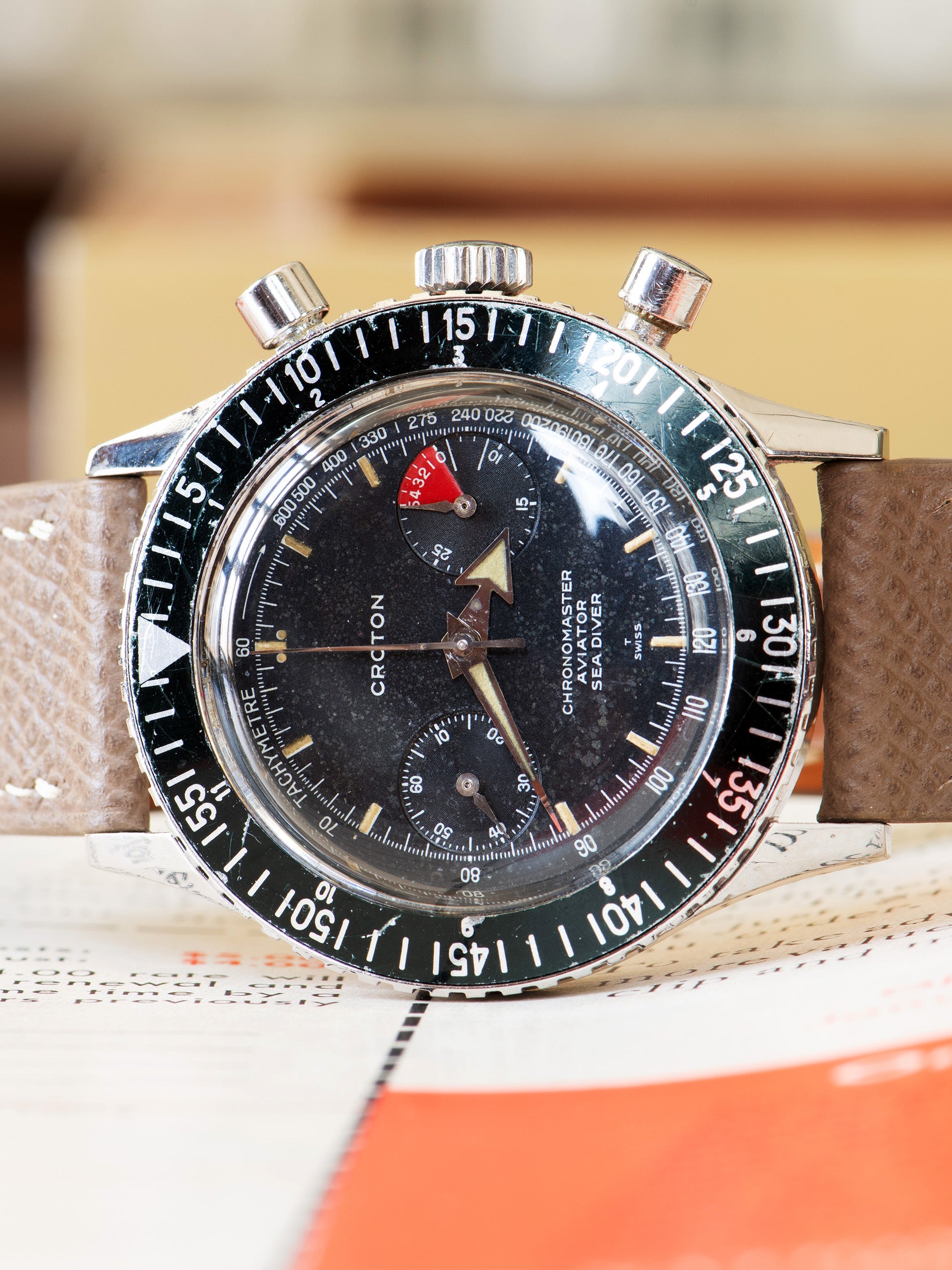 1960s Croton Chronomaster Aviator Sea Diver 105) Valjoux 92