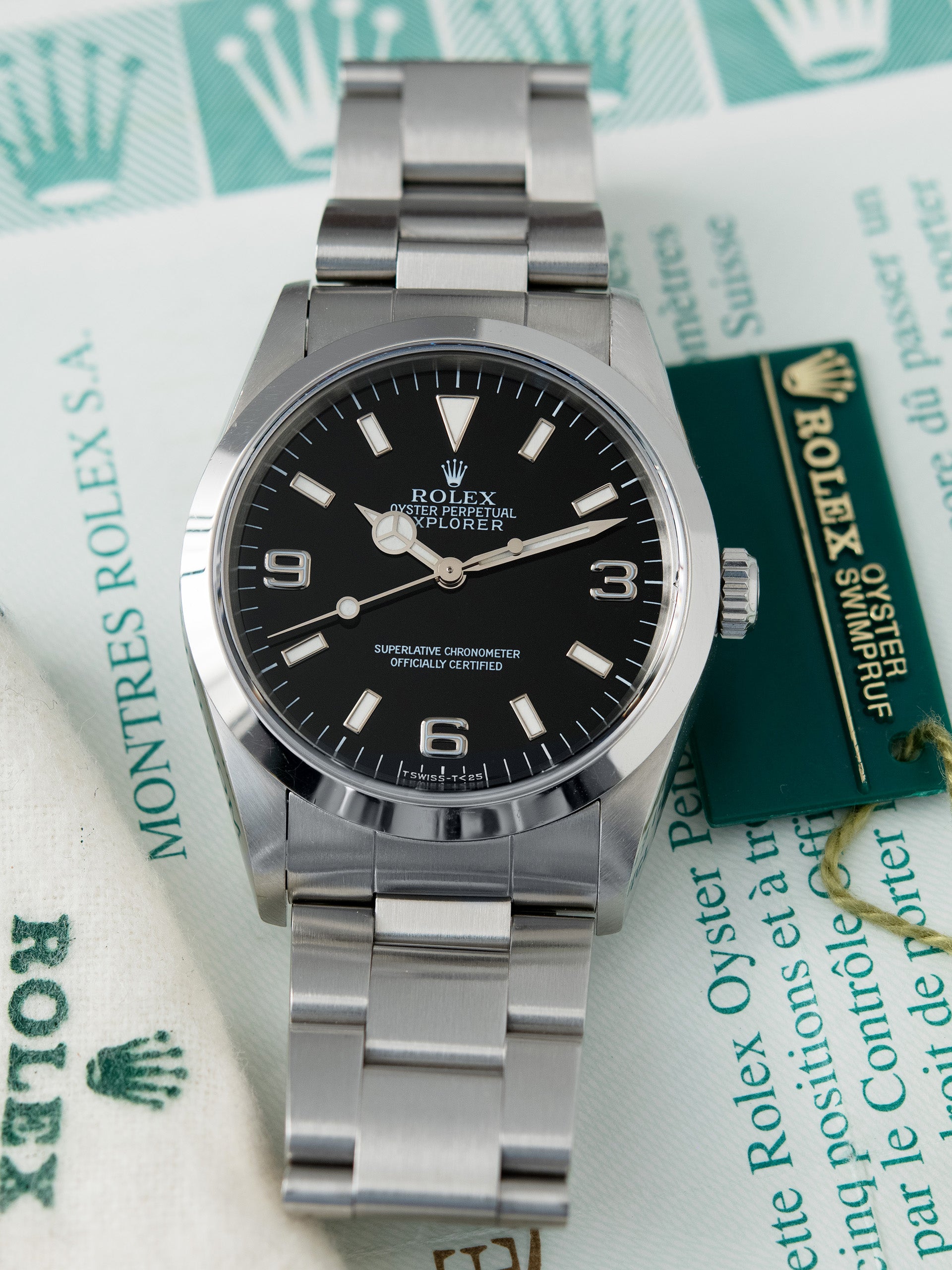 ロネル Unpolished* 1997 Rolex Explorer I (Ref. 14270) W/ Papers & Hangtag