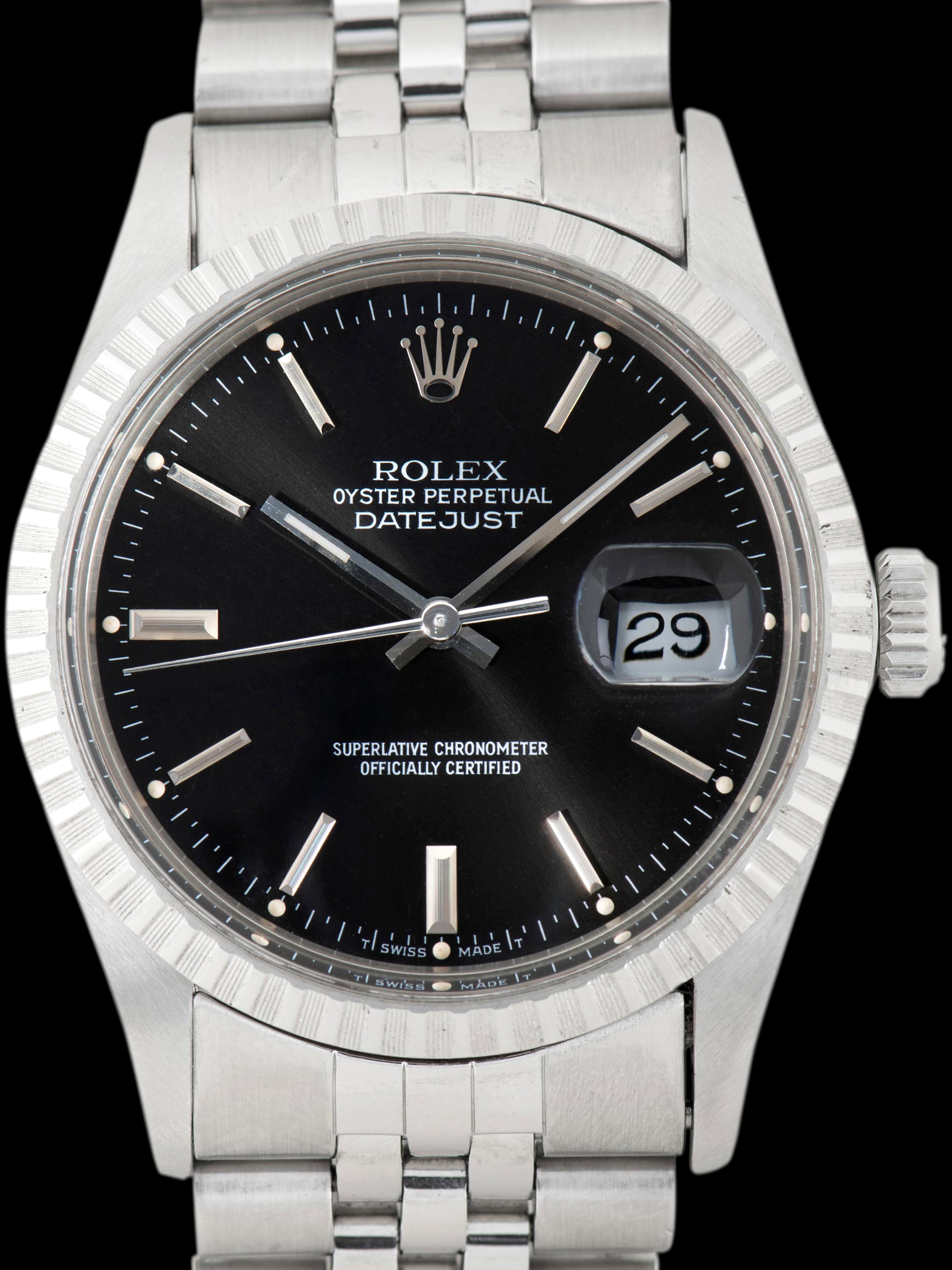 1986 Rolex Datejust 16030) Black Dial - Main Image