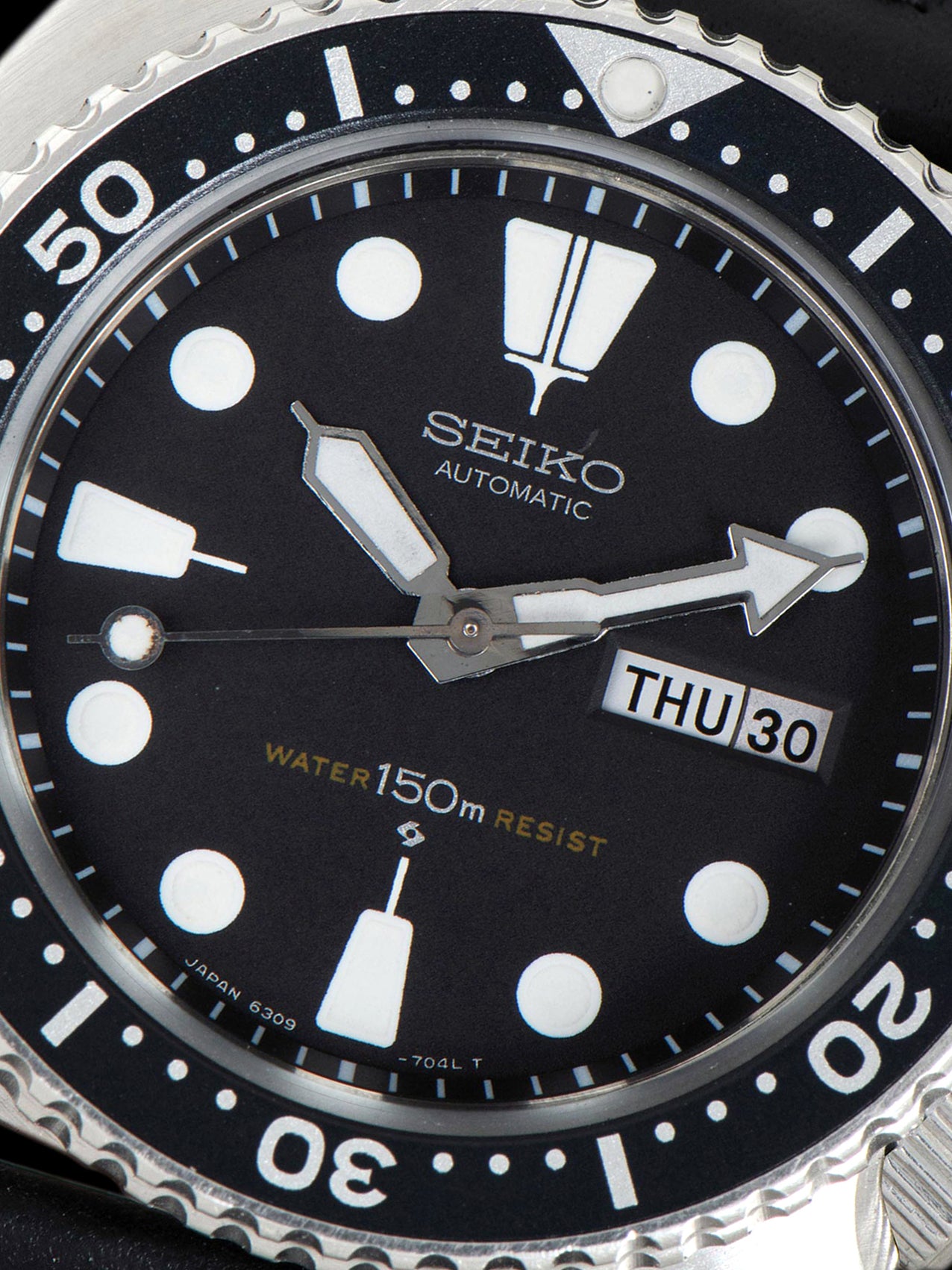 【希少】セイコー　6309-7049 自動巻　デイデイト　ブラック SEIKO 6309-7049 BLACK DIAL DAY-DATE 44mm AUTOMATIC DIVE WATCH. | eBay