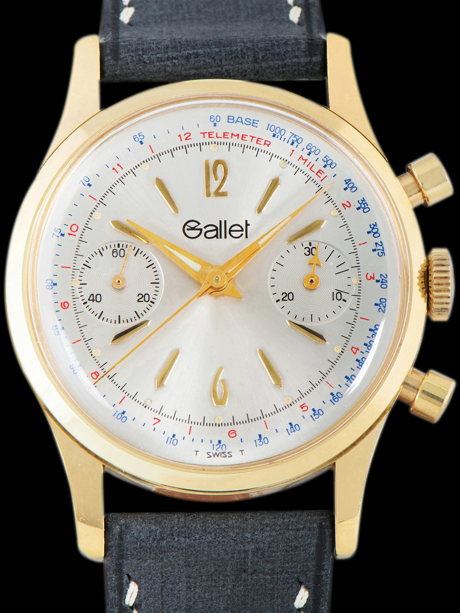 1960s Gallet MultiChron 45 Gold-Plated Chronograph "Valjoux Cal. 7730"