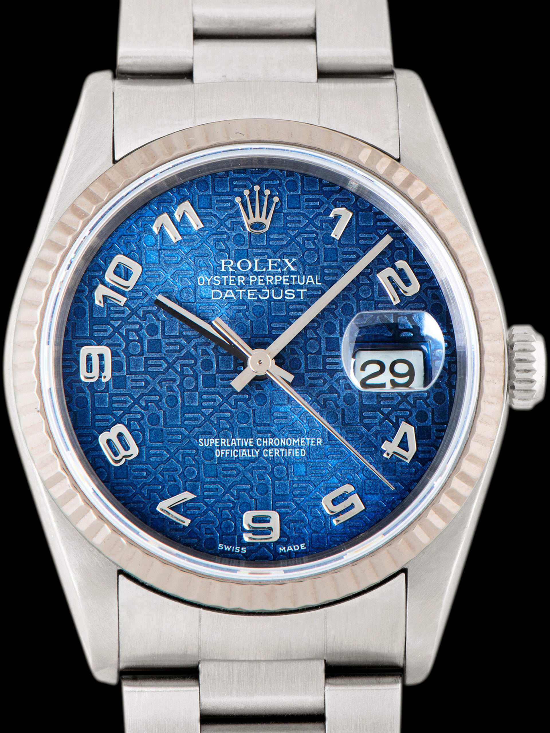 2001 Rolex Datejust (Ref. 16234) Blue "Jubilee" Dial W/ Box & Papers