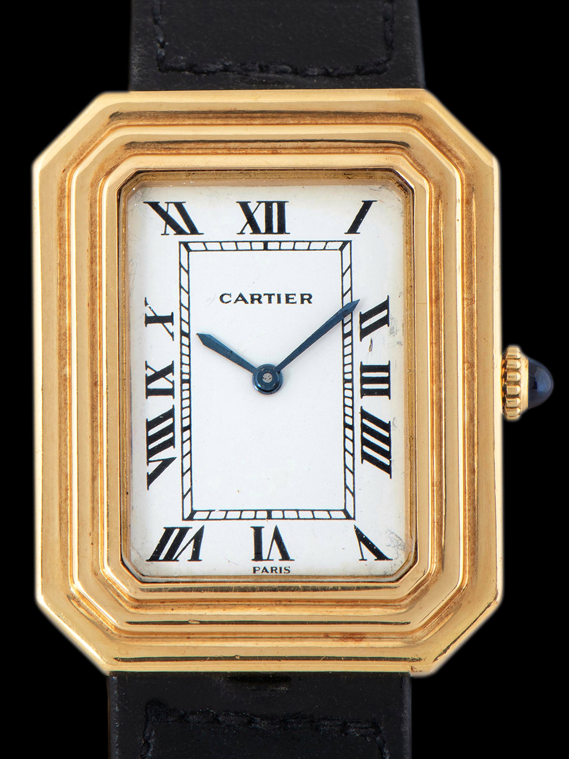 1970s Cartier Paris Cristallor 18K YG "Jumbo" (Ref. 78096) W/ Hidden Lug Case