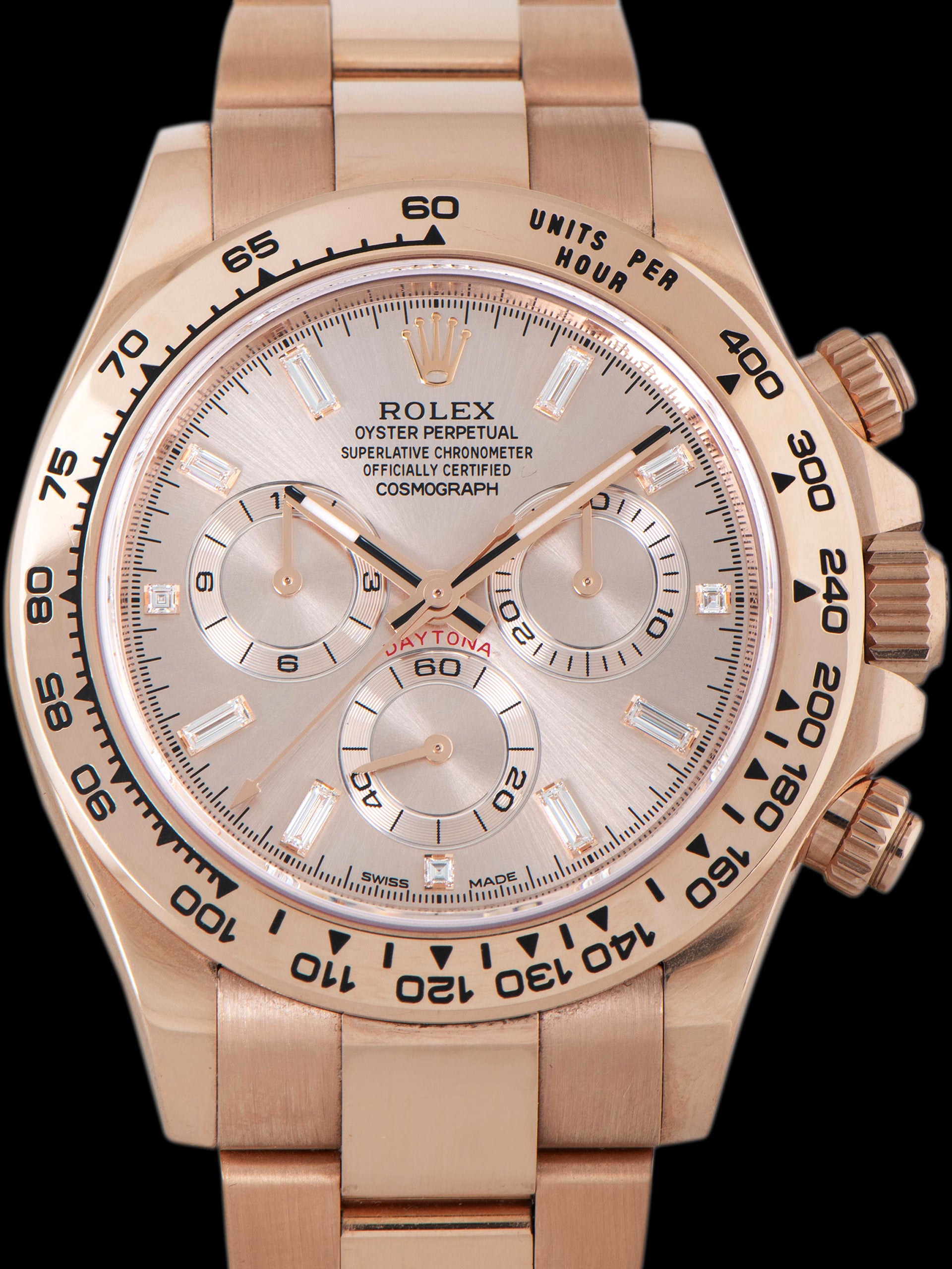 2022 Rolex Daytona 18K RG (Ref. 116505) Factory Baguette Diamond Maker Dial W/ Full Set