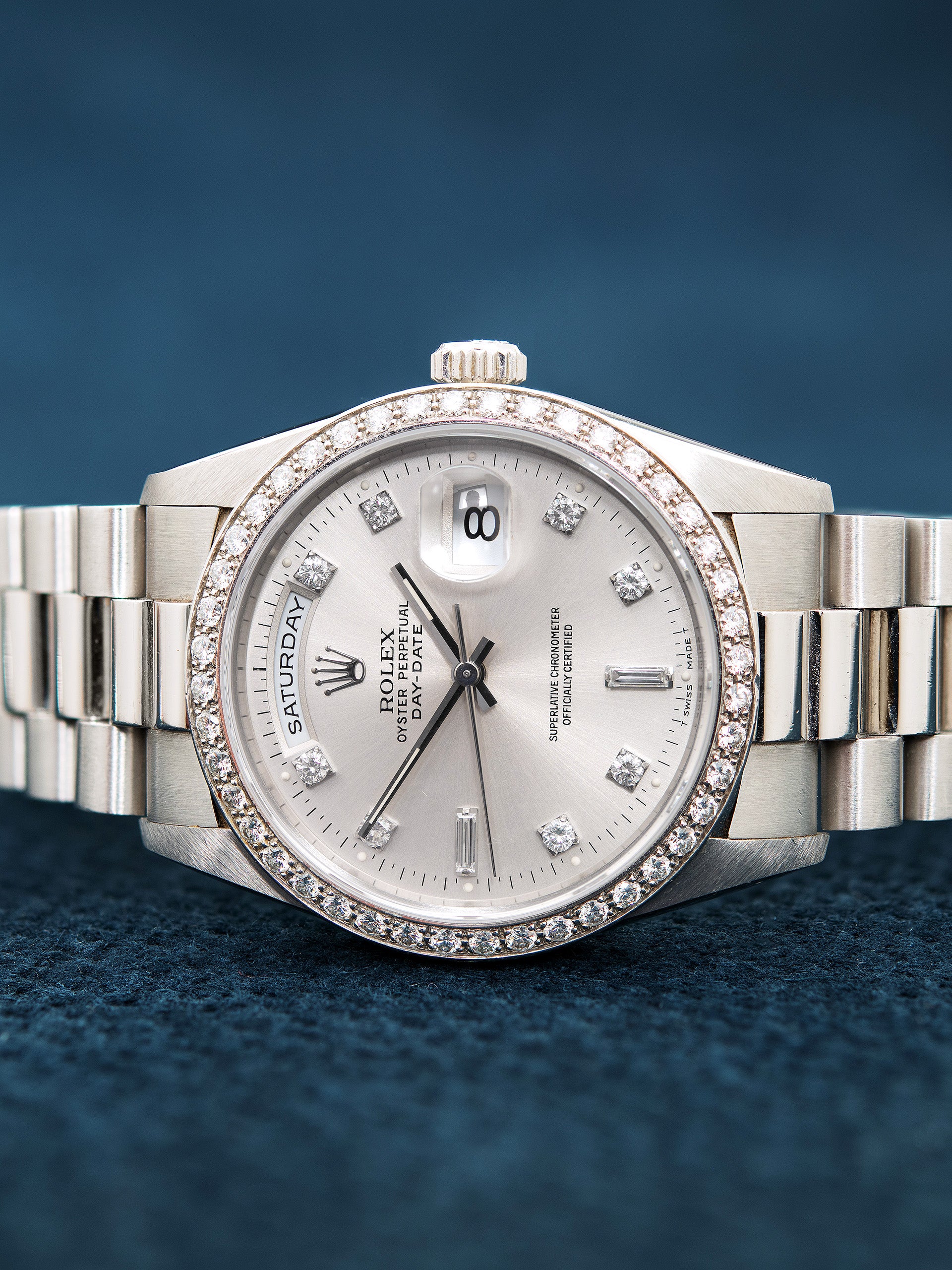 1991 Rolex Day-Date Platinum (Ref. 18346) Factory Diamond Dial & Bezel
