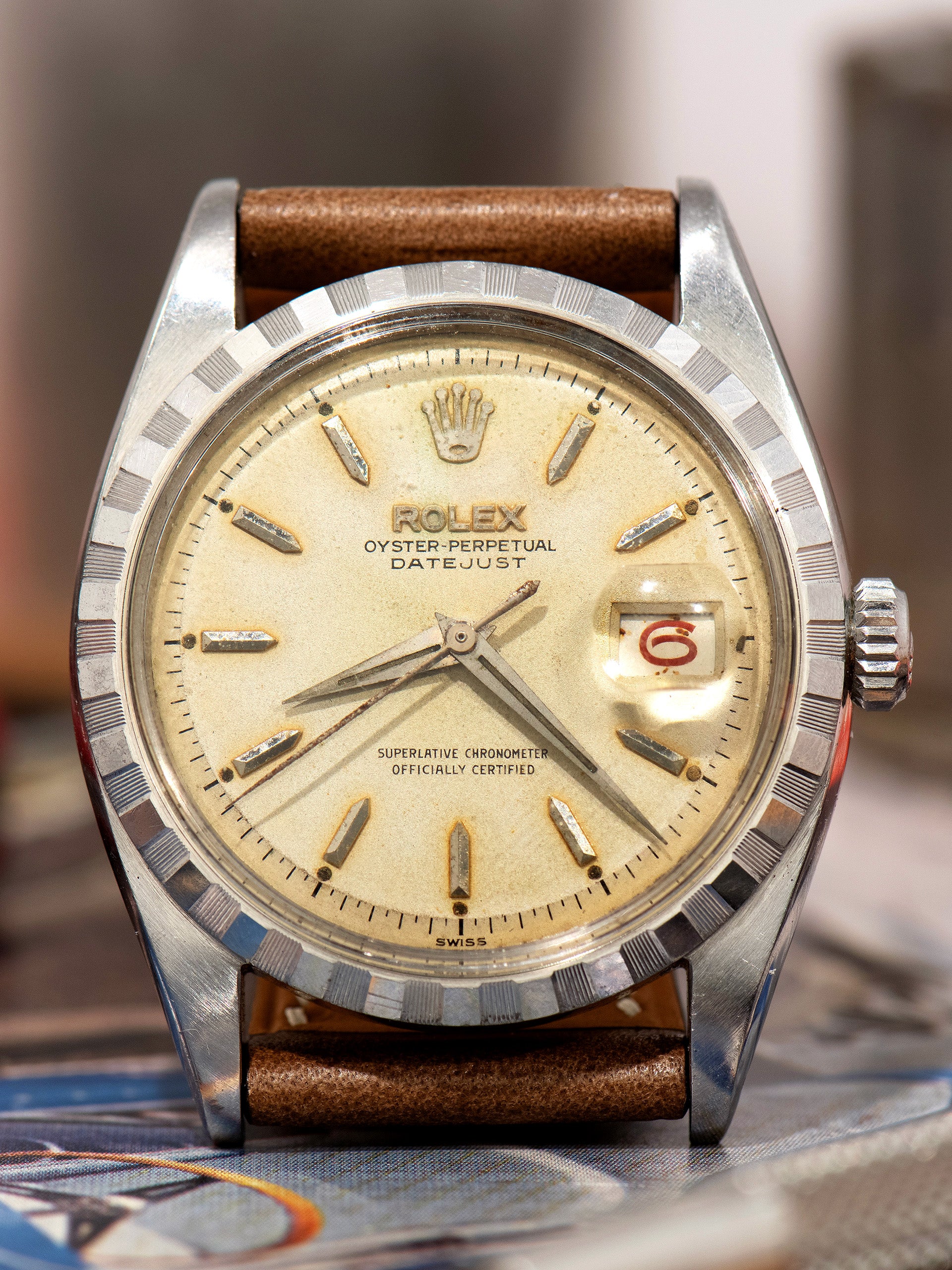1957 Rolex Datejust 6605) W/ Roulette Date Wheel