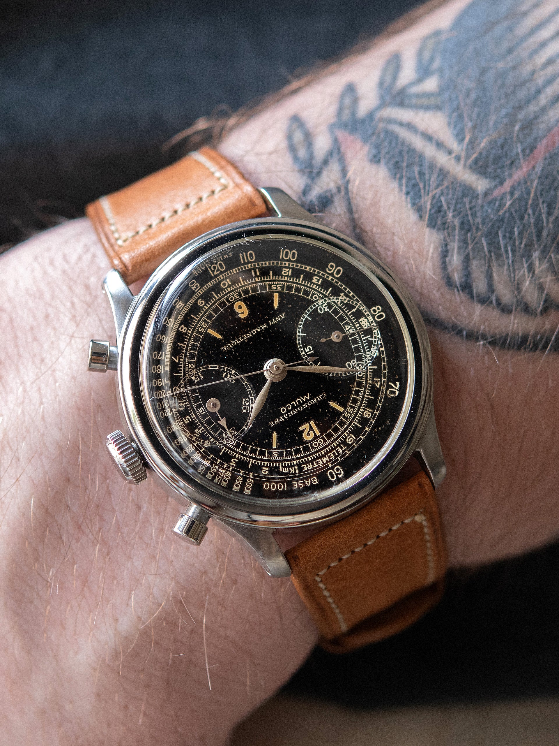 1940s Mulco Clamshell Chronograph 