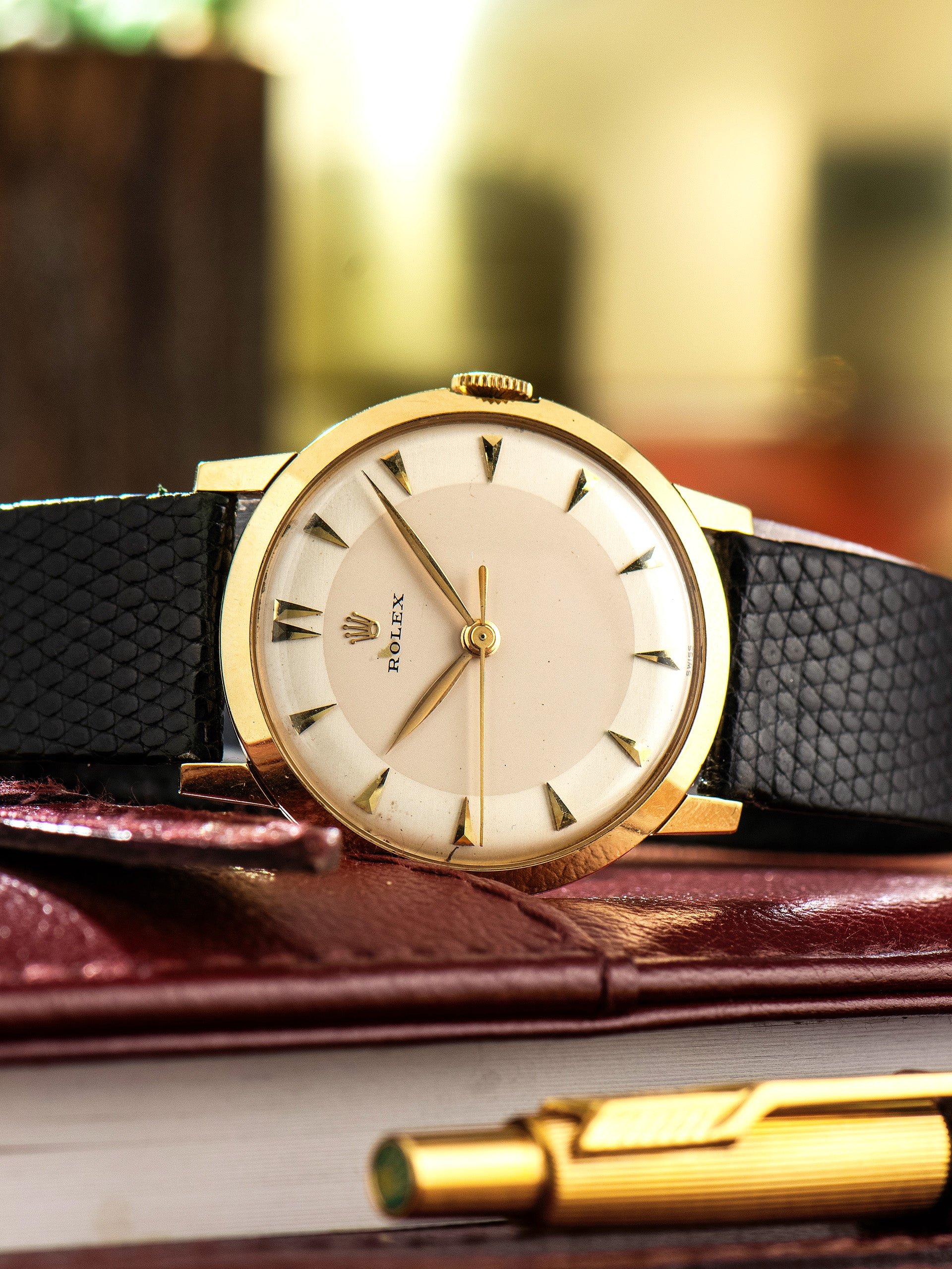 1960s Rolex Dress Watch 14K YG Silver Two-Tone Dial 