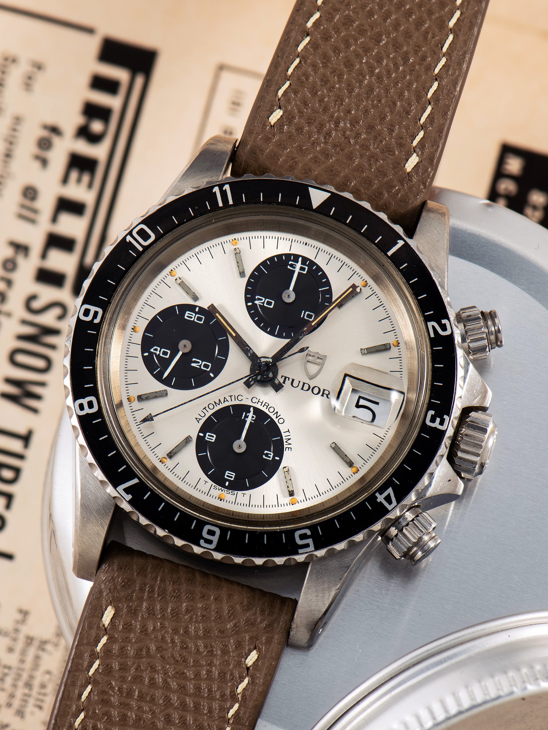 Unpolished* 1978 Tudor Big Block Chronograph (Ref. 94210) Silver 