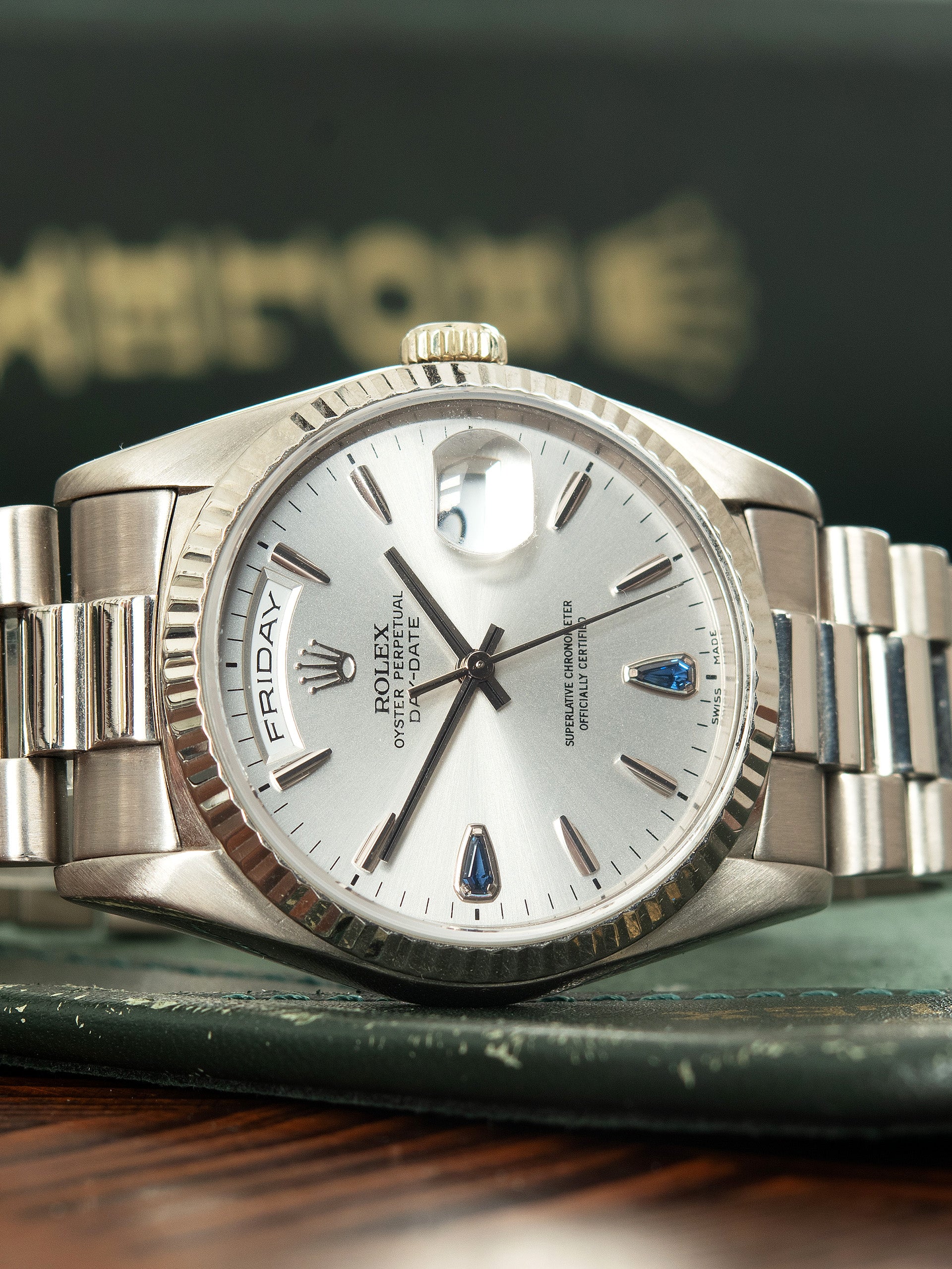 1995 Rolex Day-Date 18K WG (Ref. 18239) Sapphire 