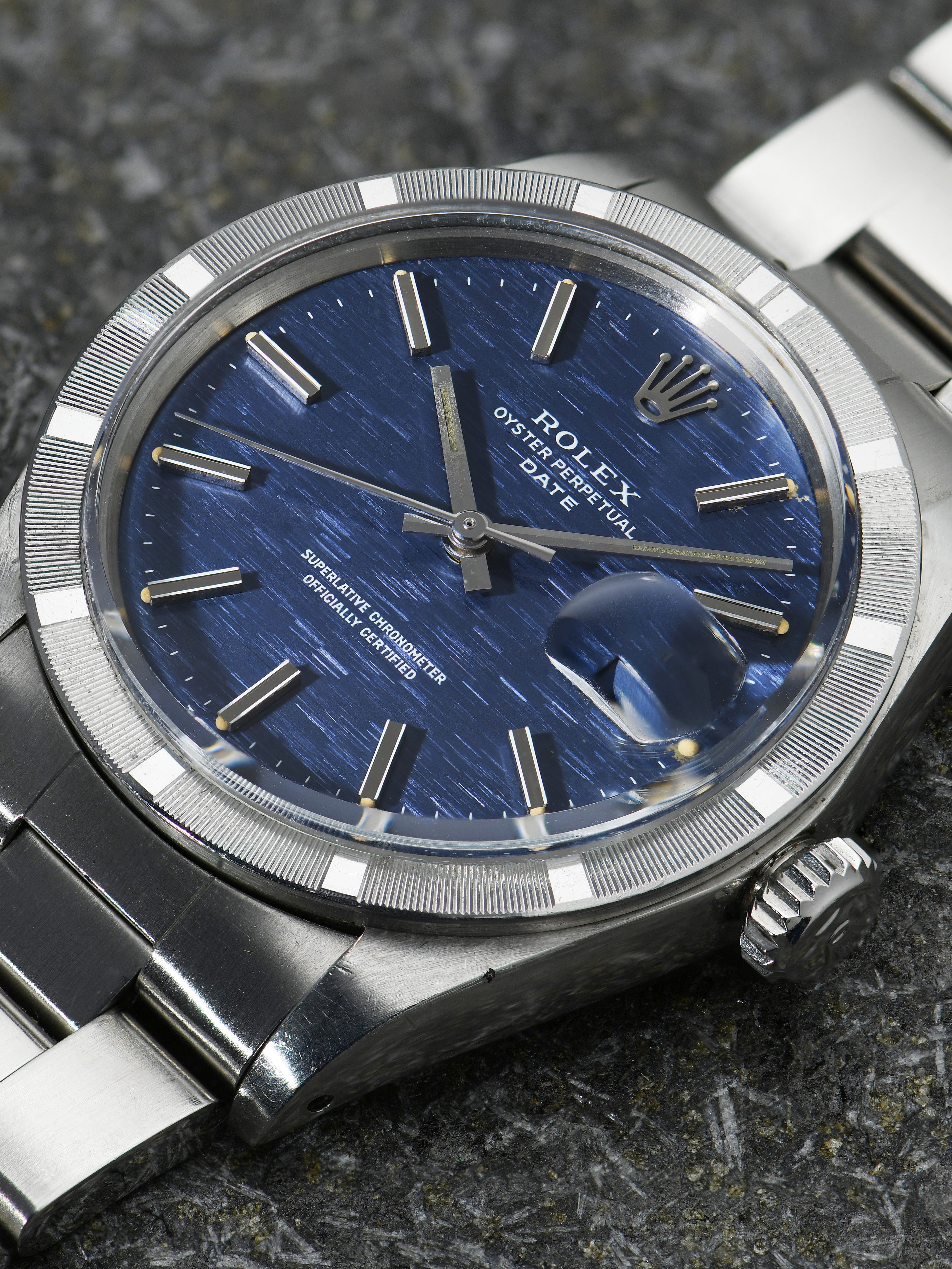 Unpolished* 1972 Rolex Oyster-Perpetual Date (Ref. 1501) Blue Mosaic
