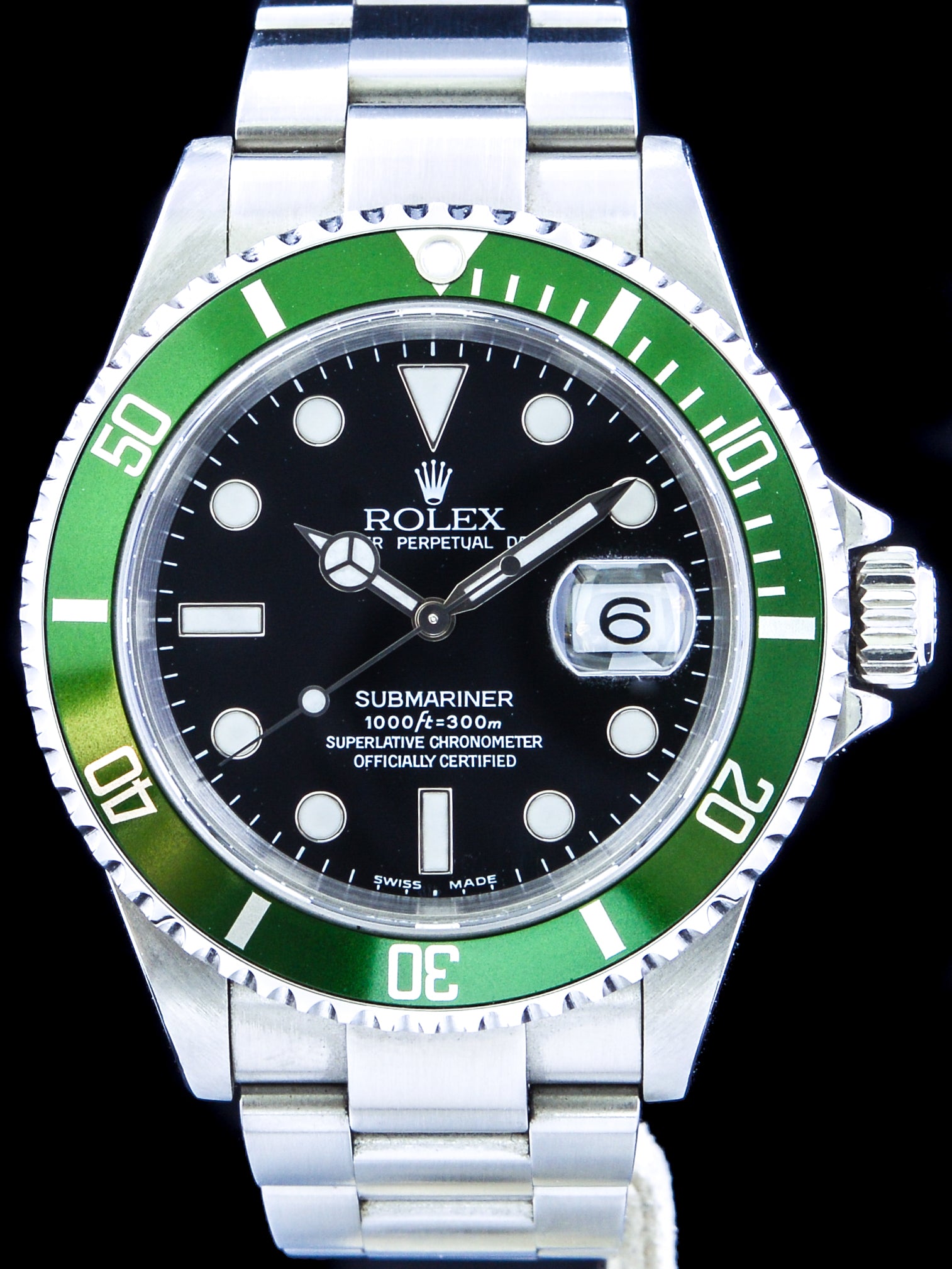 Rolex Submariner Green 50th Anniversary Flat 4 Watch 16610LV