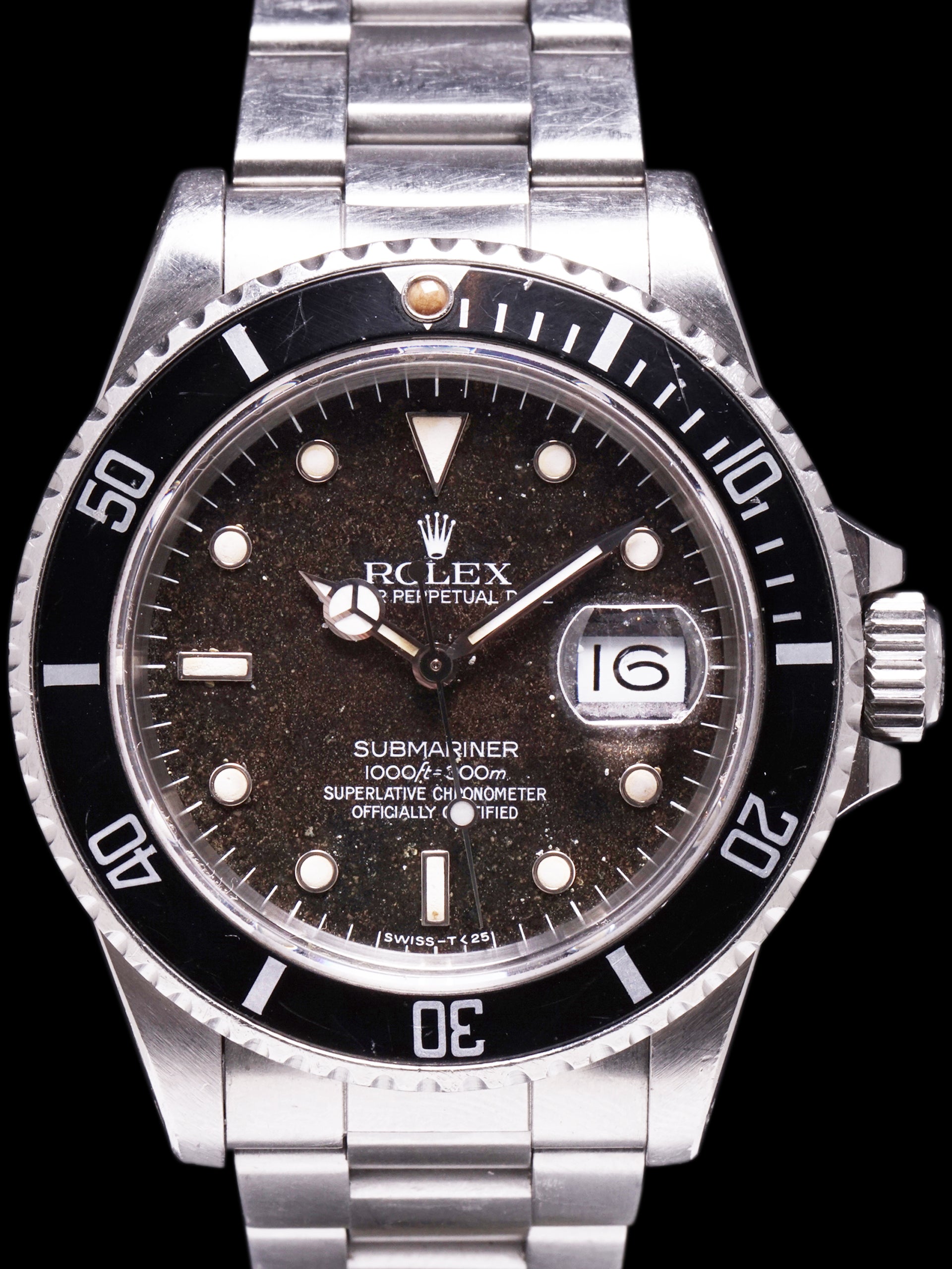 Whitney pyramide spurv 1987 Rolex Submariner (Ref.16800A) Rare Transitional Model "Tropical"