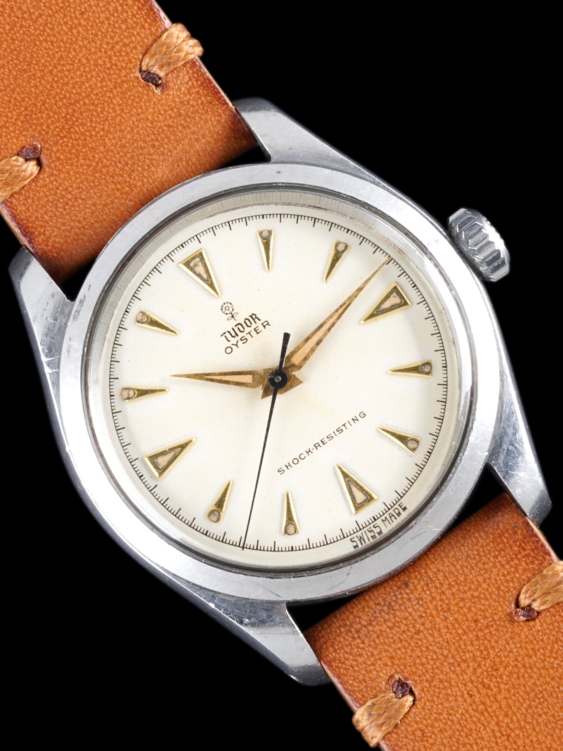 1956 Tudor Oyster 7934) White Chapter Ring Dial