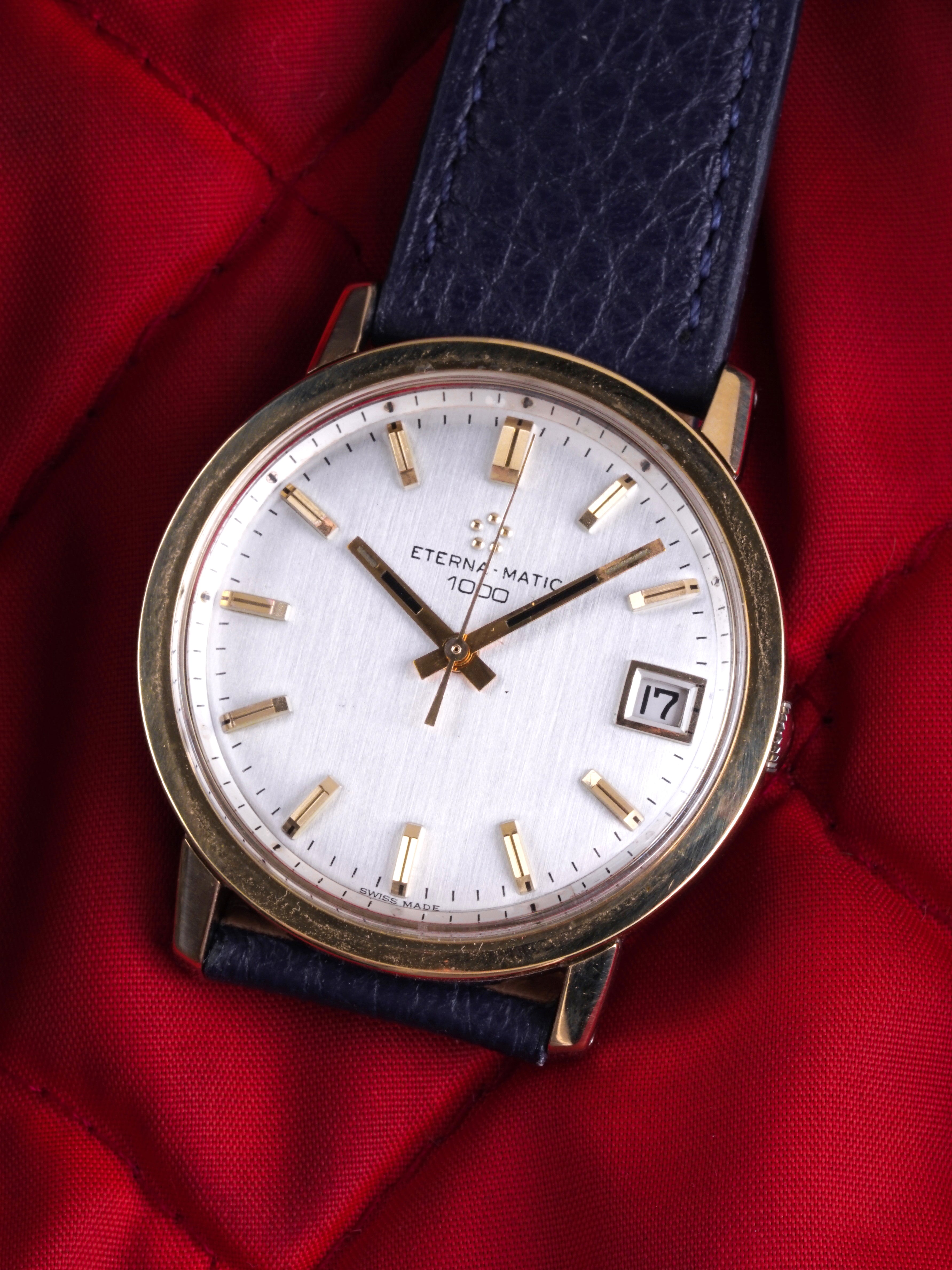 稼働・良品 <Vintage> Eterna-Matic 1000 自動巻 Eterna Matic 1000 Automatic Steel Calendar Original Cover