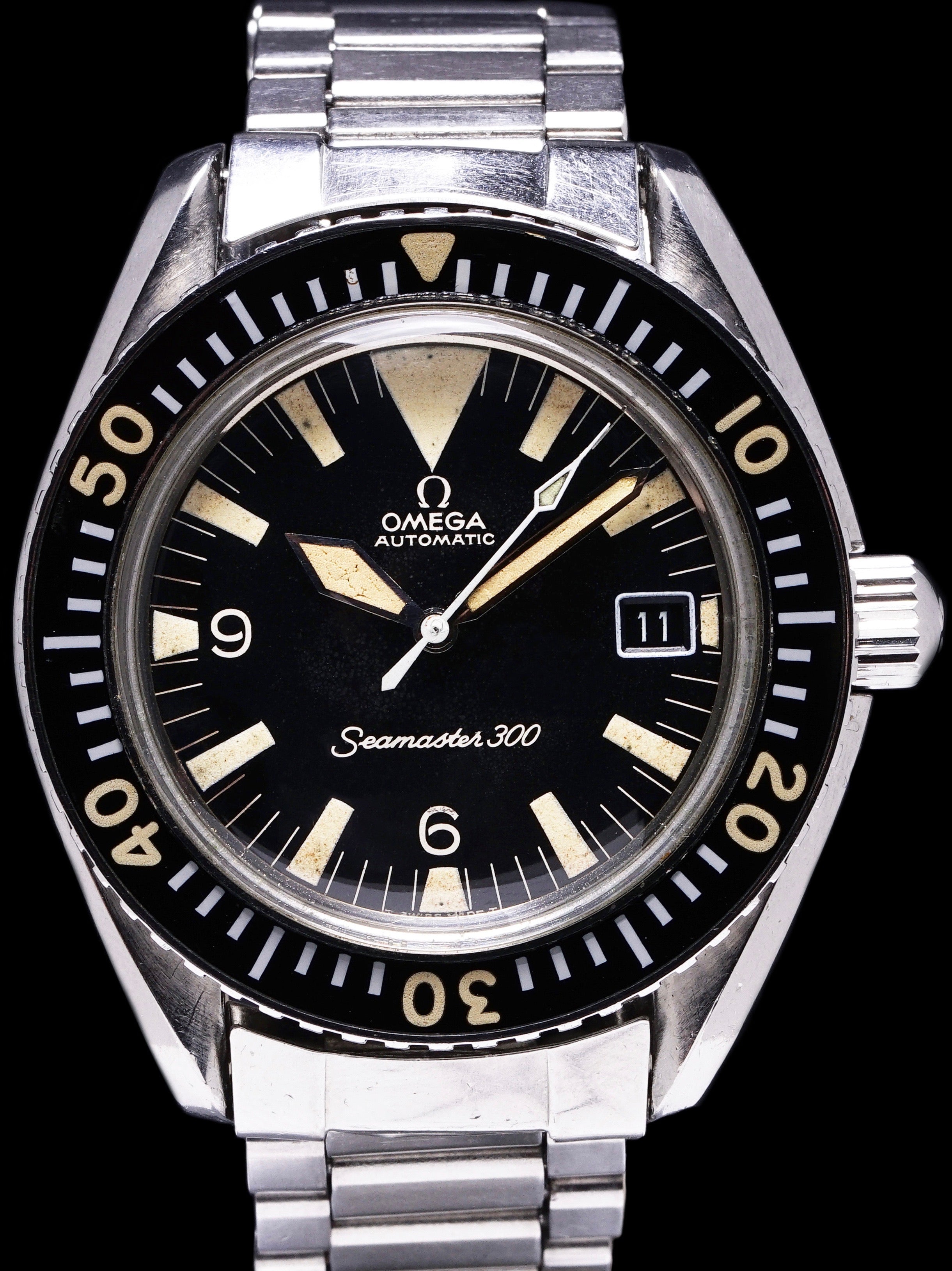 Omega Seamaster 300, Ref 166.024, Stainless Steel, Misprinted Case Back,  Automatic, 1969 - Estates Consignments Omega Seamaster 300, Ref 166.024,  Stainless Steel, Misprinted Case Back, Automatic, 1969