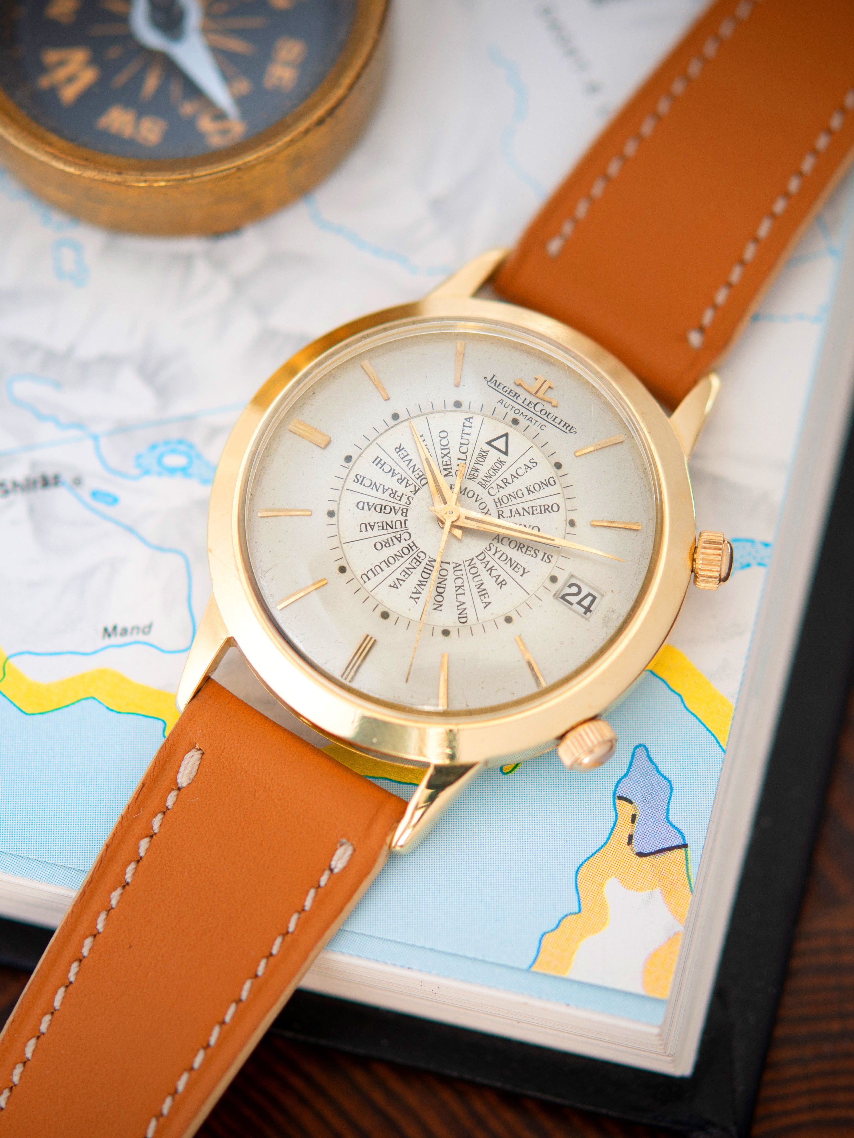 1960s Jaeger-LeCoultre Memovox World Time (Ref. E855) 18K YG