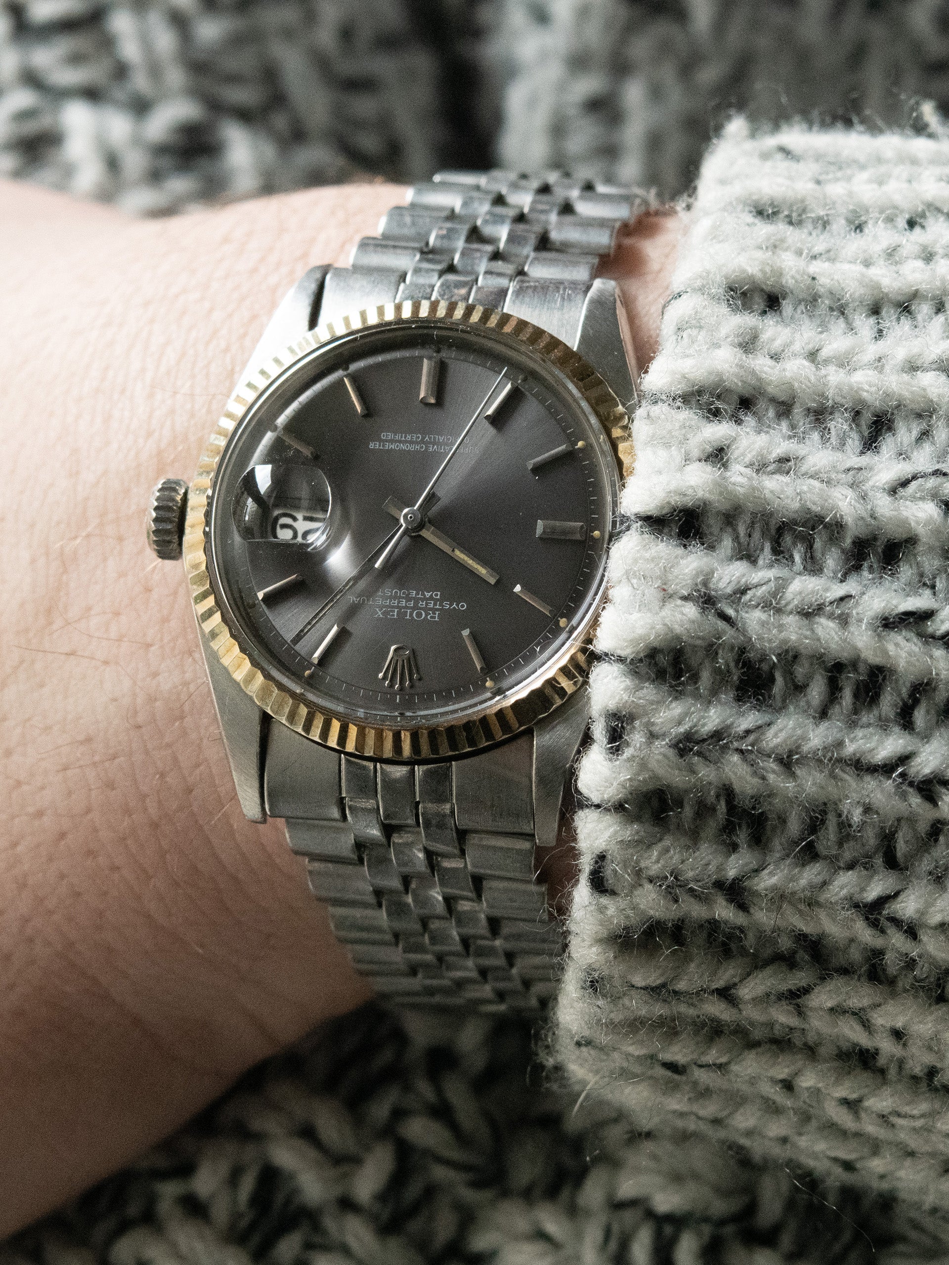 ダークグレー 1971 Rolex Datejust (Ref. 1601) Grey Dial