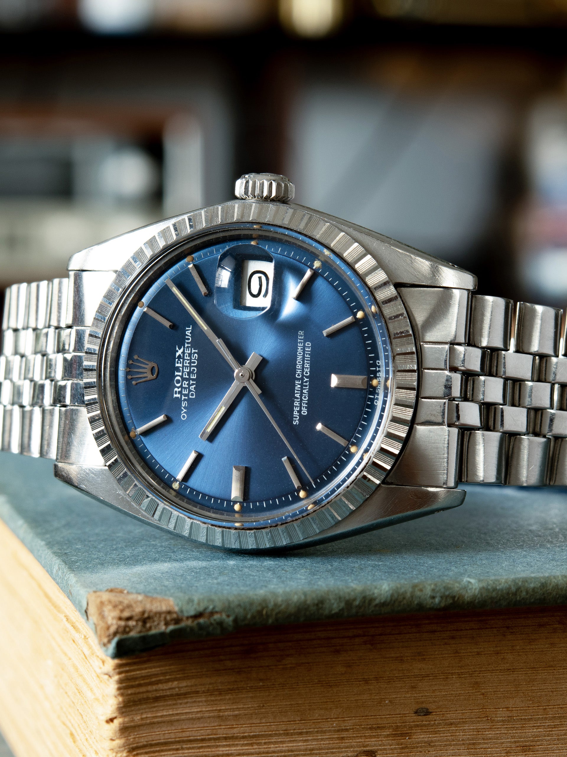 1973 Rolex Datejust 1601-3) Blue Sigma Dial - Main Image