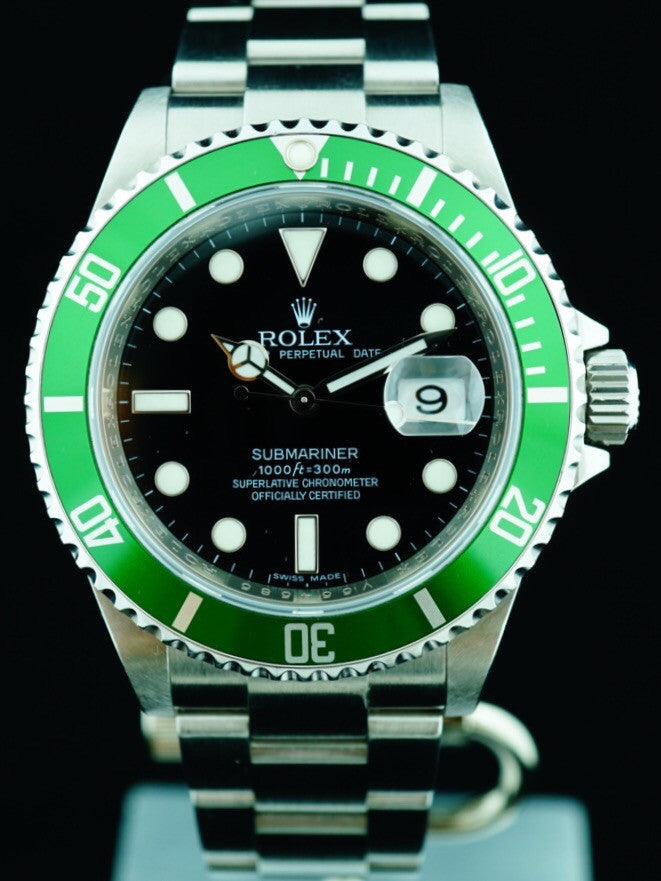 Rolex SS Green Submariner 16610LV 50Th Anniversary Sub LV M serial NIB