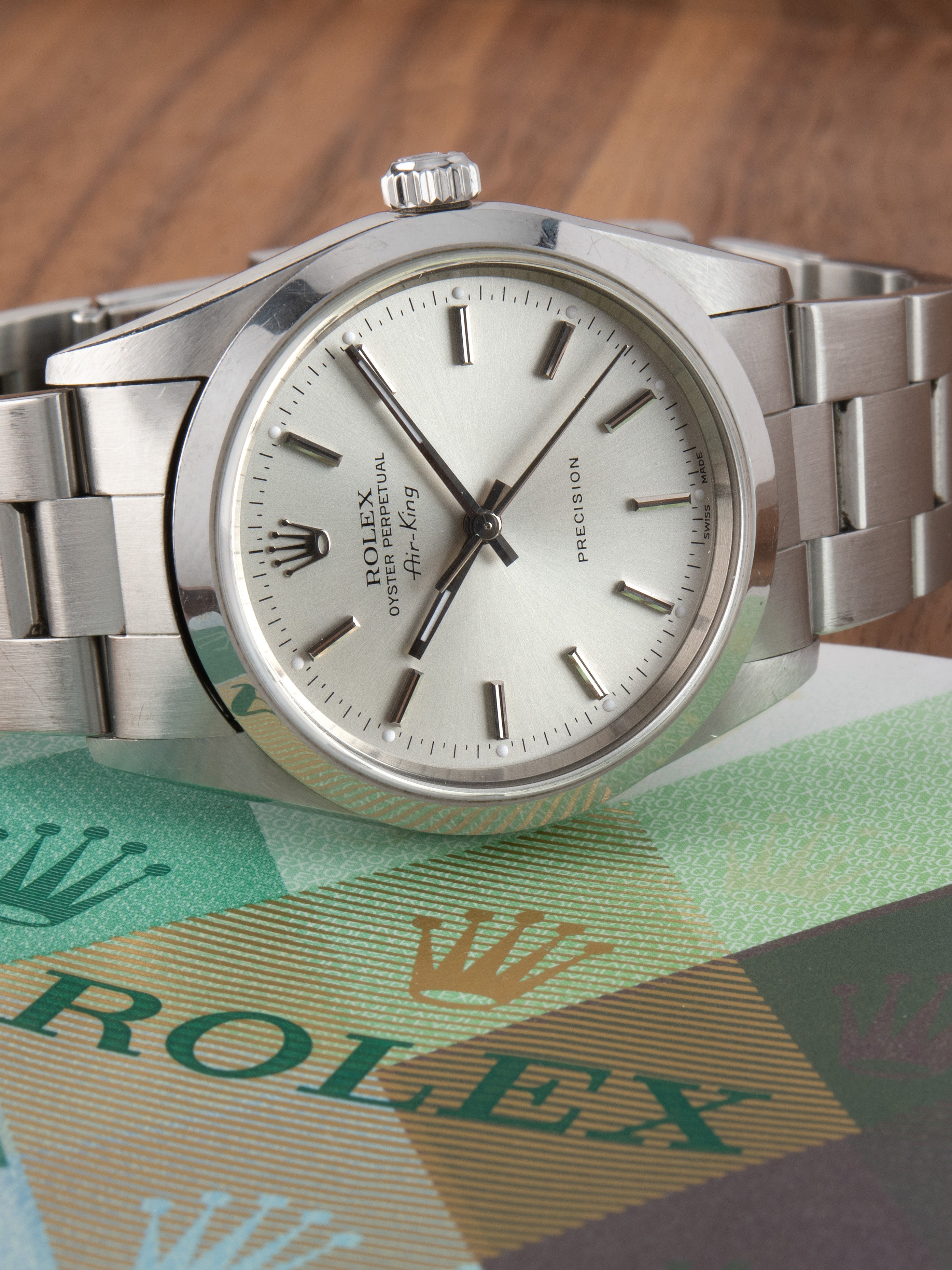 Unpolished* 2003 Rolex Air-King (Ref. 14000M) Silver Dial W/ Papers