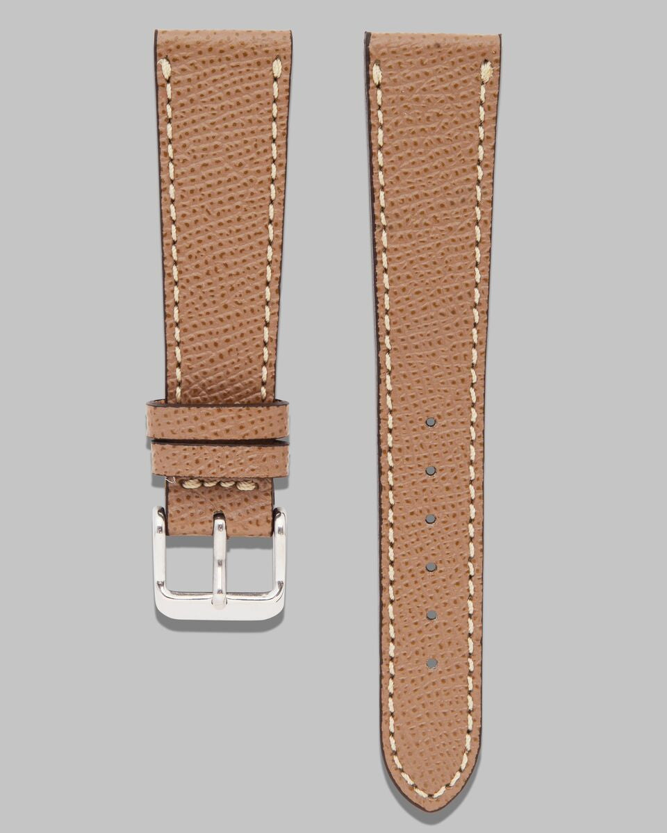 Tan Textured Calf Leather Watch Band