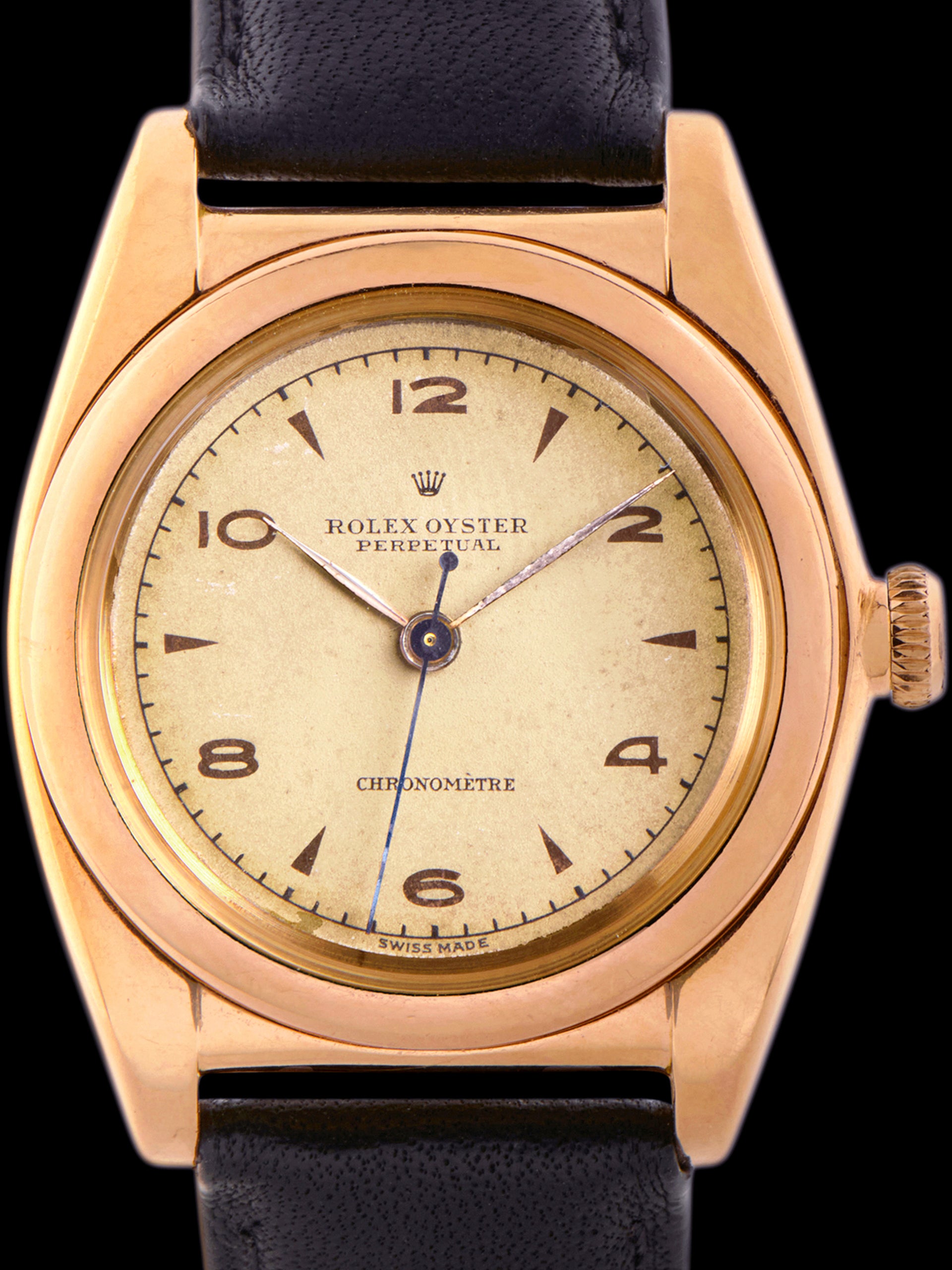 1946 Rolex Oyster Perpetual "Bubble Back" 18K RG (Ref. 3131)