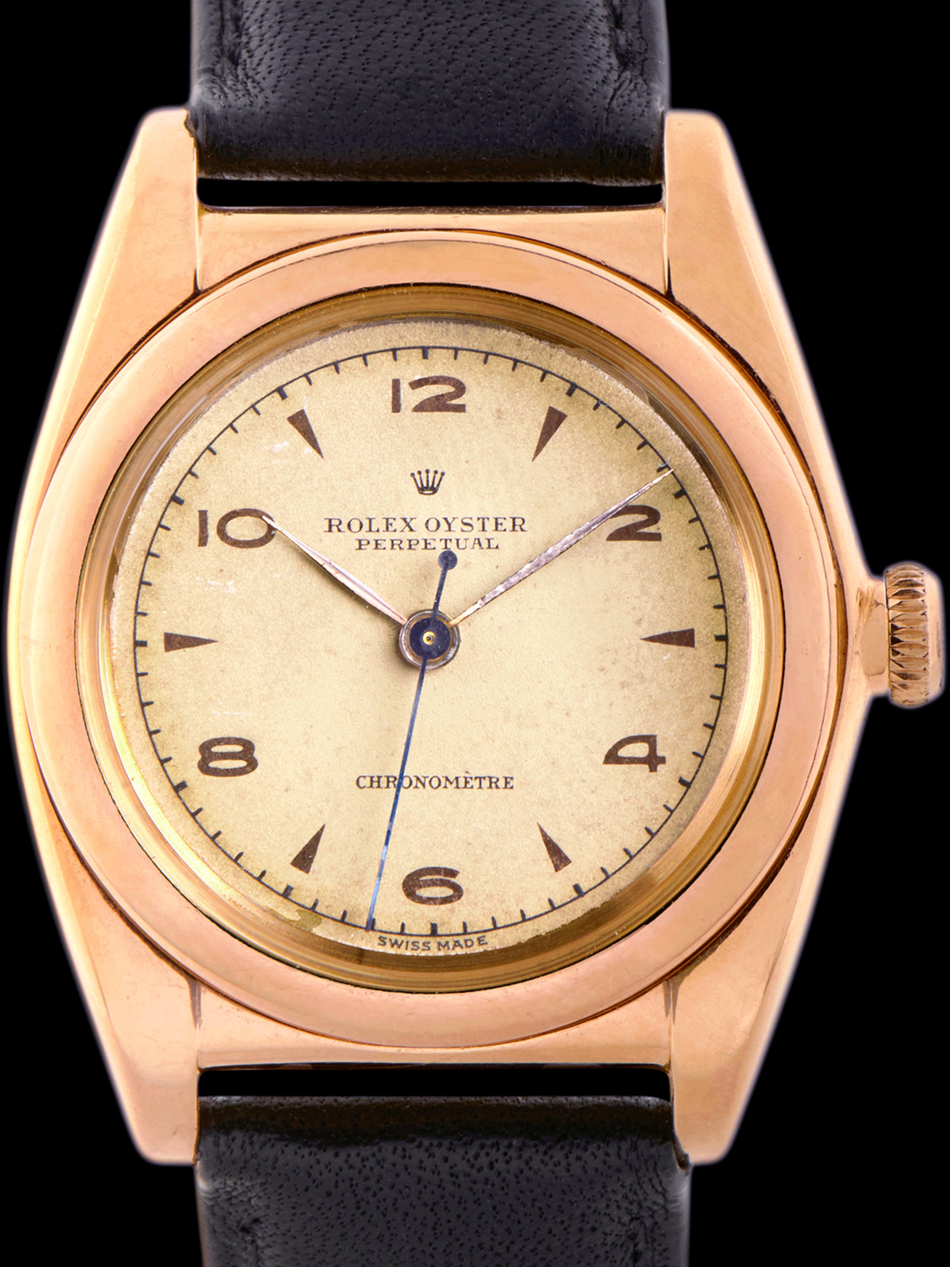 1946 Rolex Oyster Perpetual "Bubble Back" 18K RG (Ref. 3131)