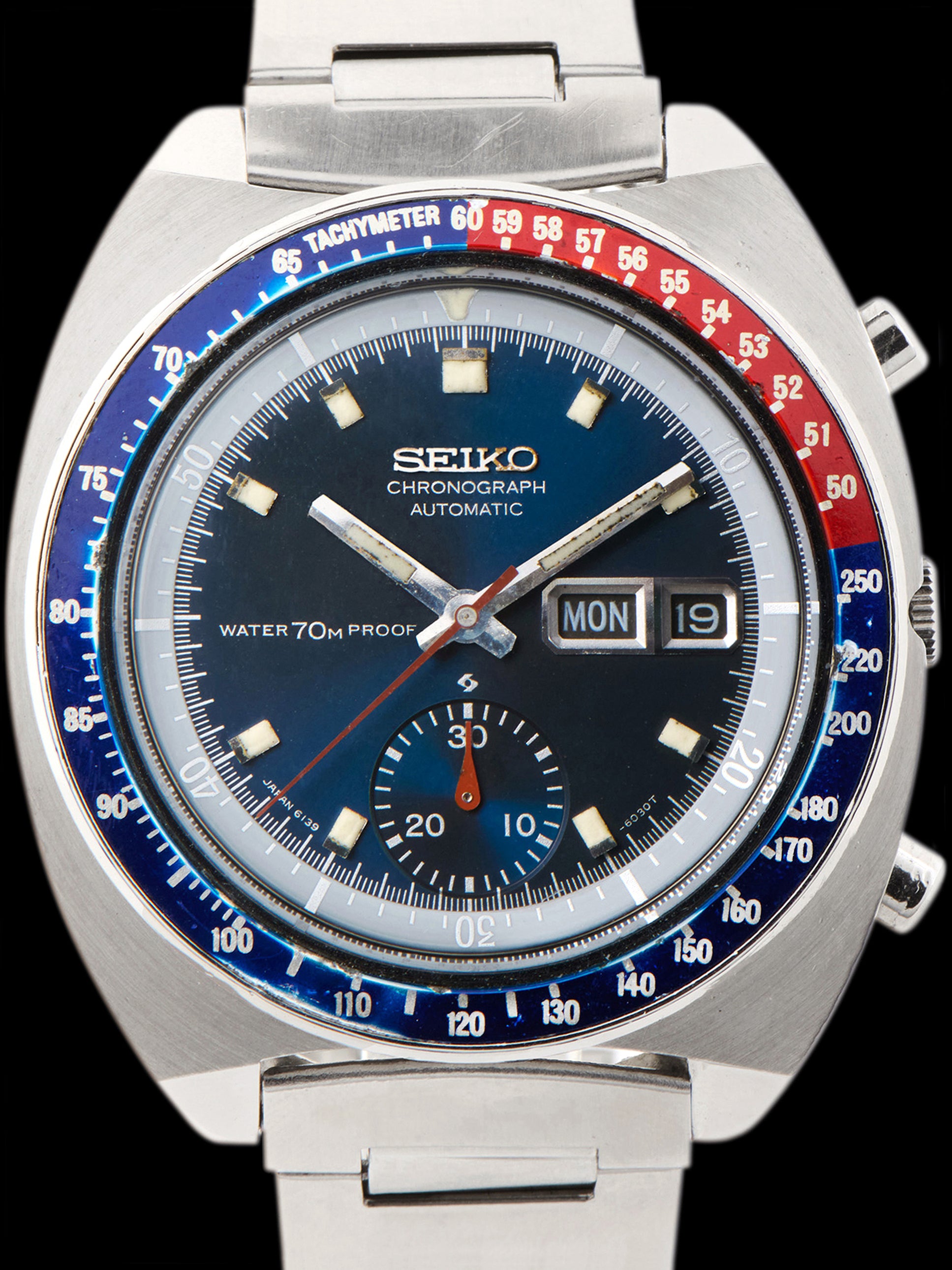 1970 Seiko Automatic Chronograph "Pogue" (Ref. 6139-6000) Blue Dial