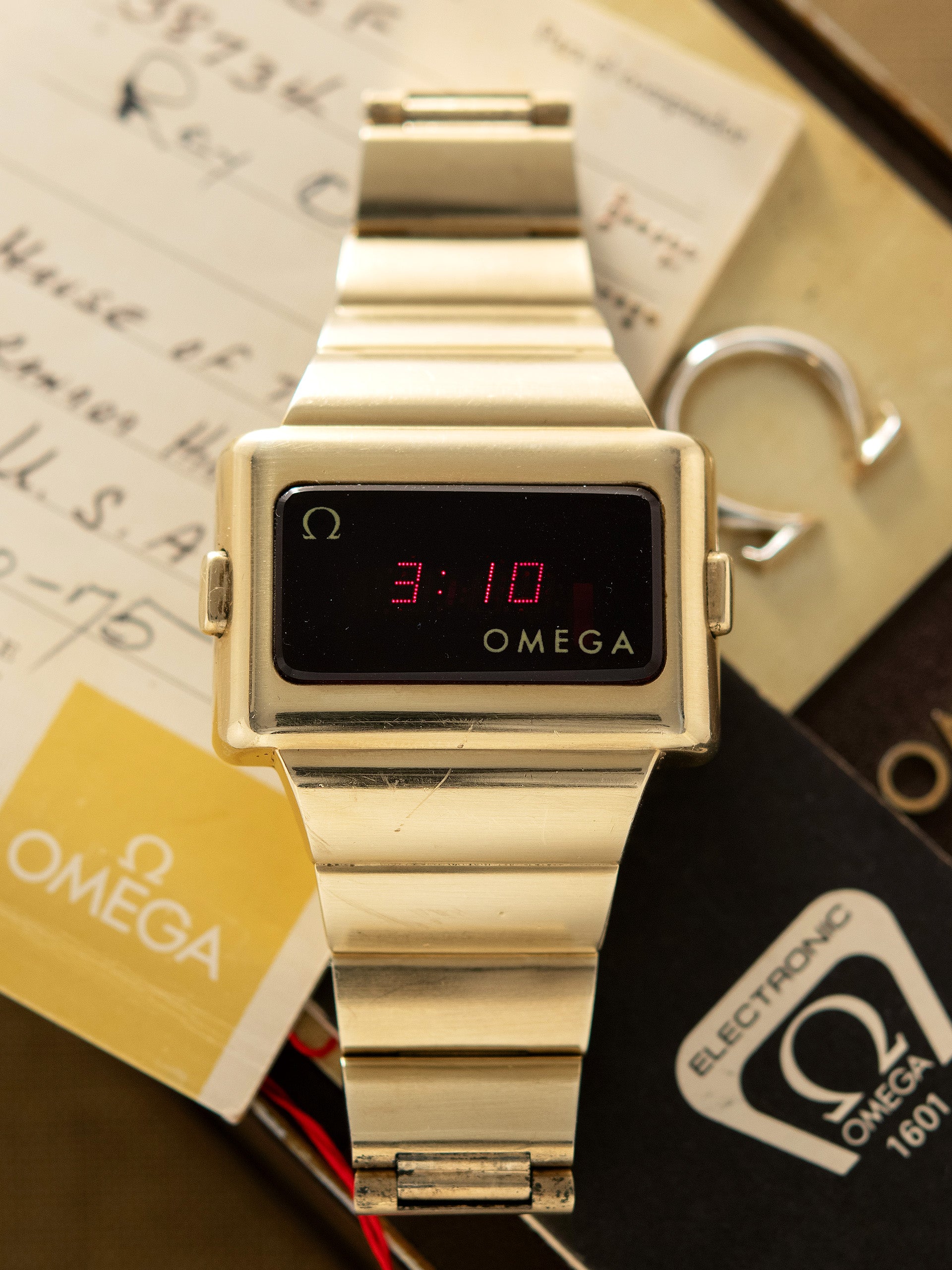 1974 Omega Time Computer 2 Gold-Plate (Ref. 196.0039) W/ Box & Papers