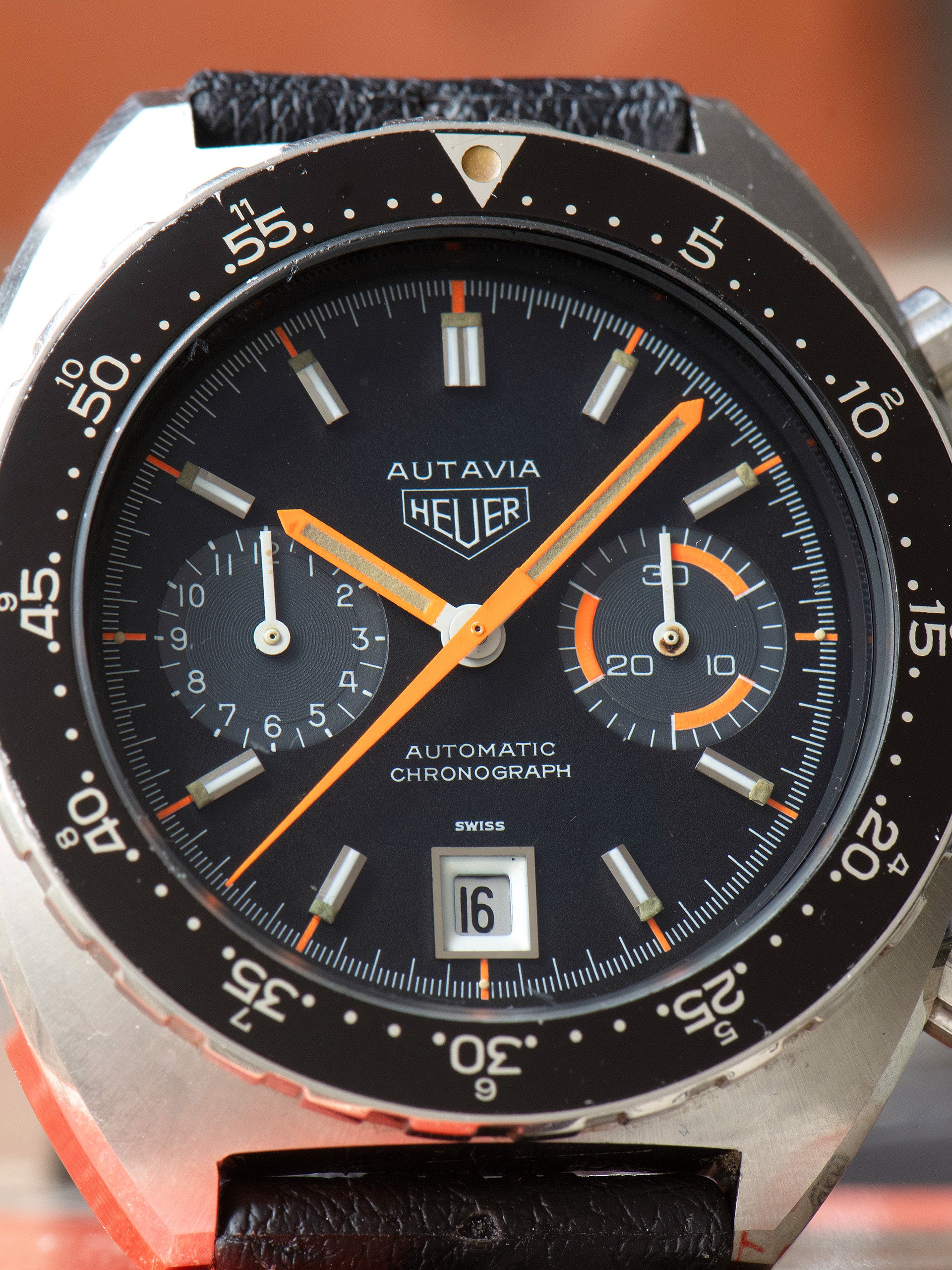 1970s Heuer Autavia Automatic Chronograph (Ref. 11630) Black