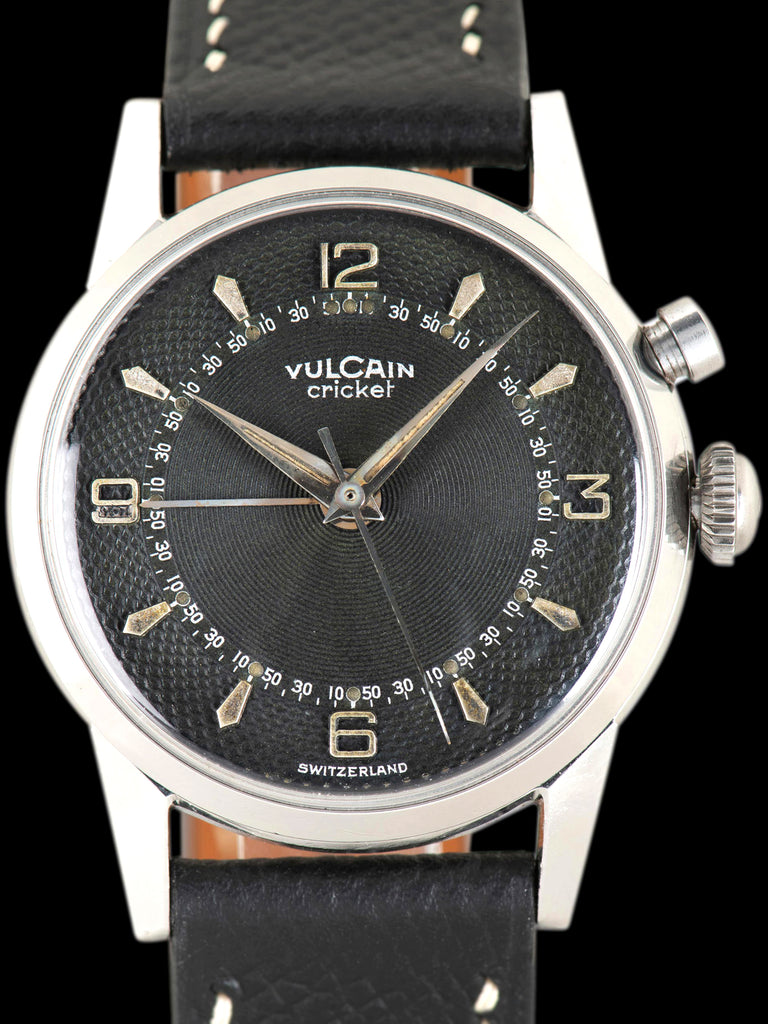 1950s Vulcain Cricket Alarm (Ref. 303000) Fancy Black Dial