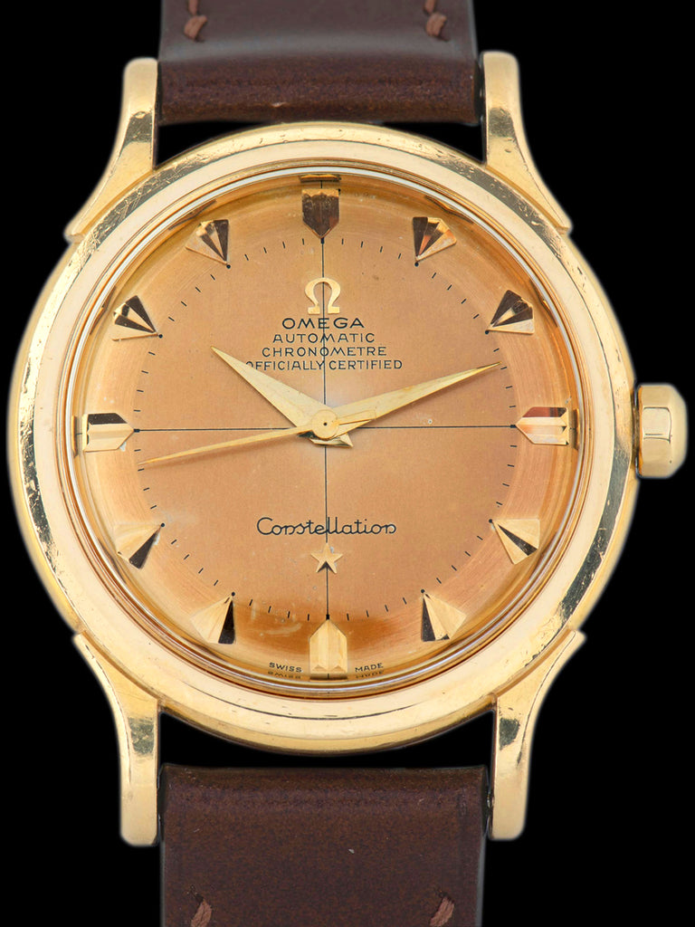 Tropical 1953 Omega Constellation 18K YG (Ref. 2652 SC) Cal. 354 "Pie-Pan" Dial W/ Box