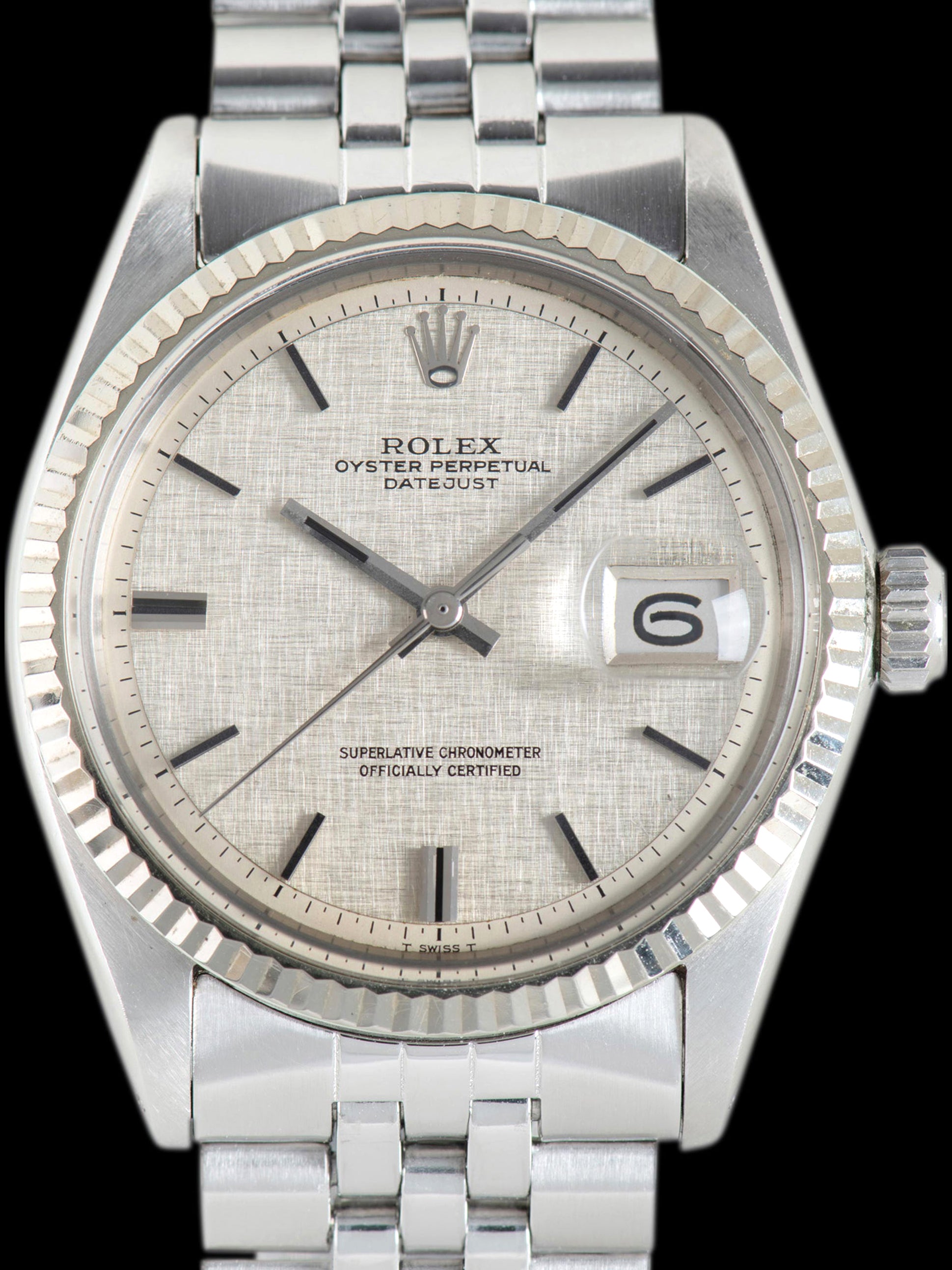 1970 Rolex Datejust (Ref. 1601) Non-Luminous Silver Linen Dial