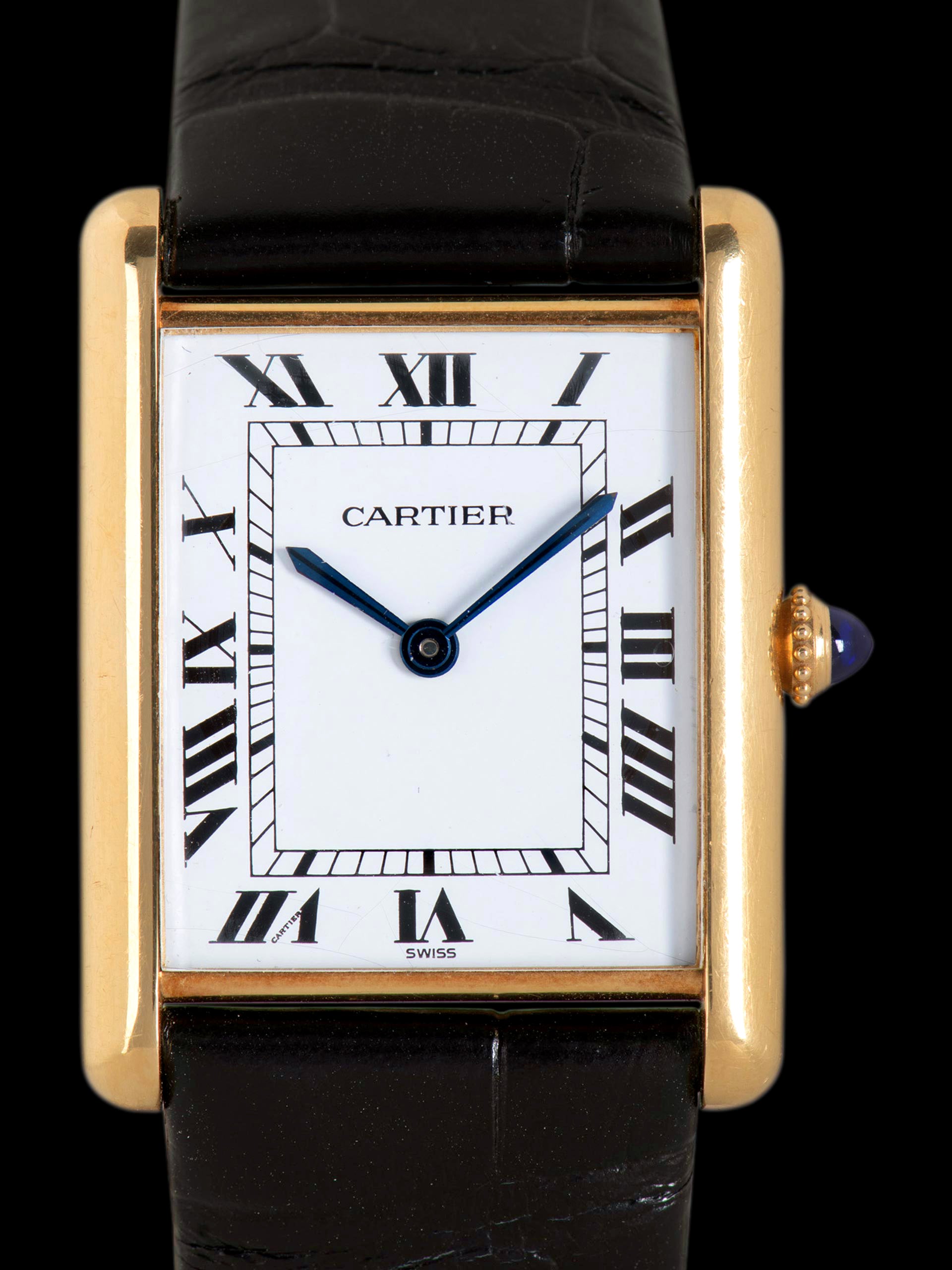 *Unpolished* 1970s Cartier Tank Automatique 18K YG (Ref. 17011) "Jumbo"