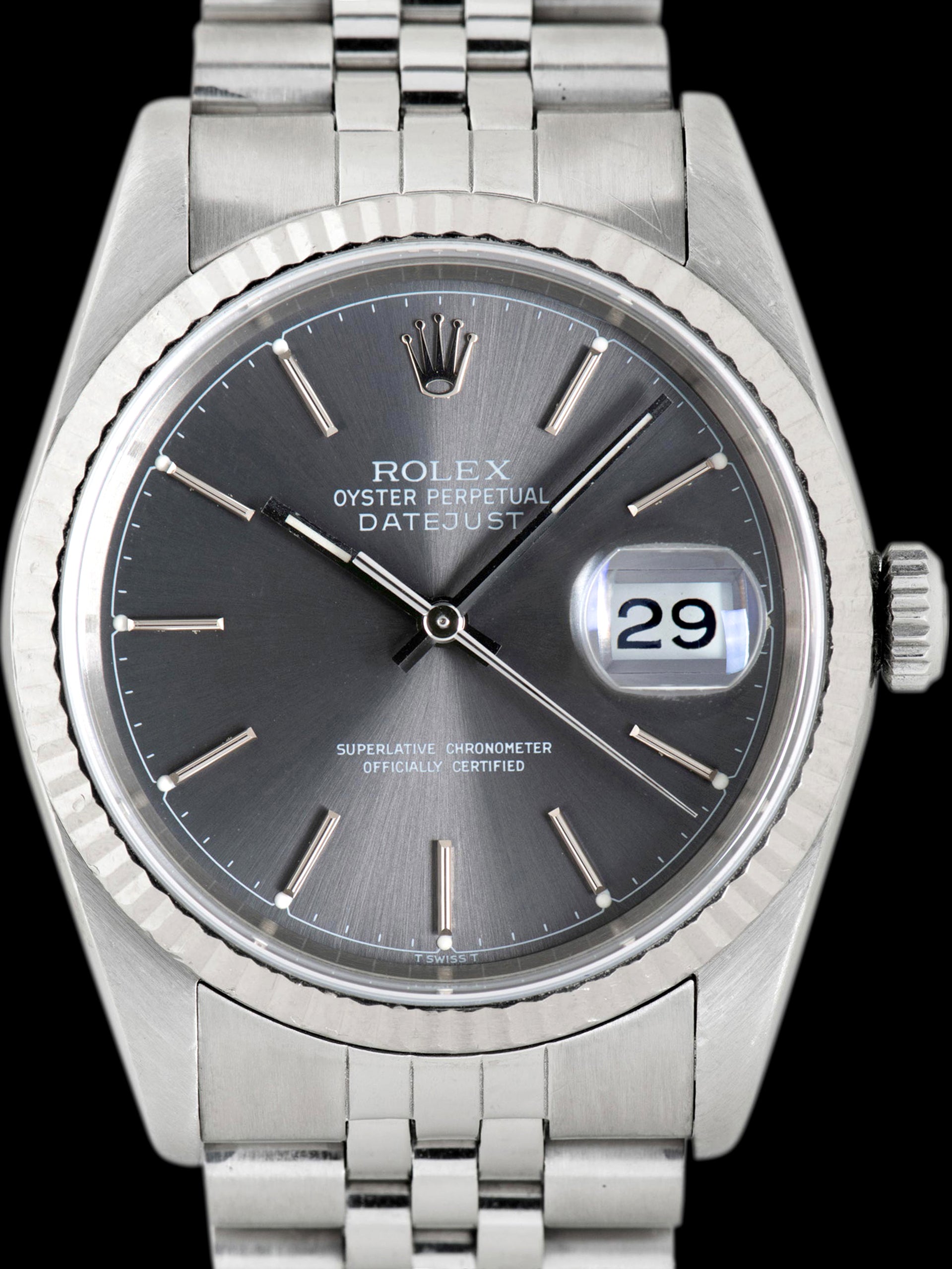 1989 Rolex Datejust (Ref. 16234) Grey "Chapter Ring" Dial W/ Box & Papers