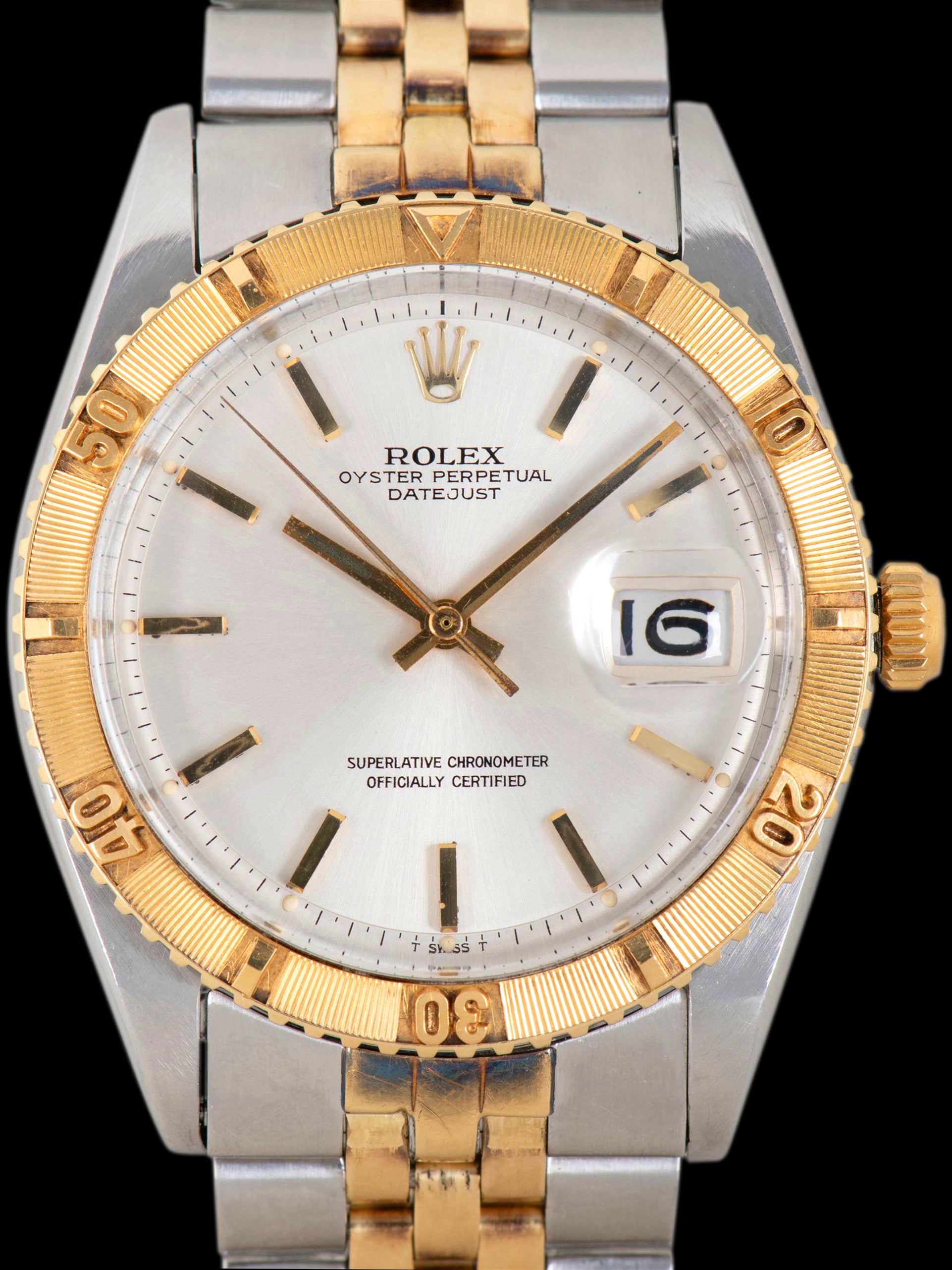 *Unpolished* 1968 Rolex Two-Tone Datejust "Thunderbird" Turn-O-Graph (Ref. 1625) Silver Dial "United States Air Force Academy"
