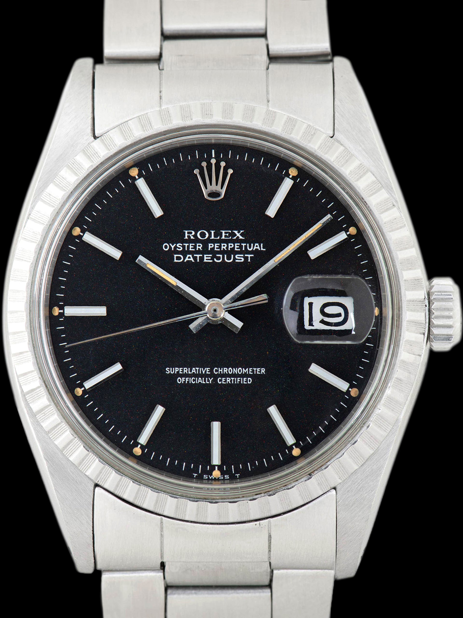 1970 Rolex Datejust (Ref. 1603) Black "Confetti" Dial W/ Rolex Guarantee Paper