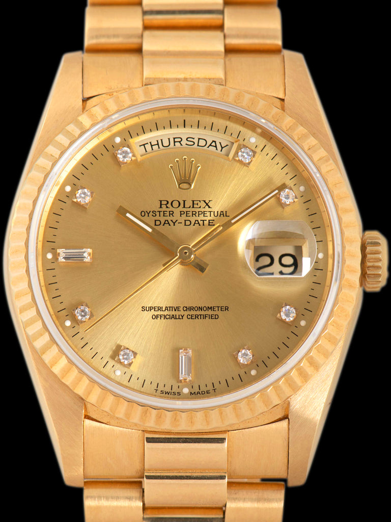 1994 Rolex Day-Date 18K YG (Ref. 18238) Champagne Diamond Dial