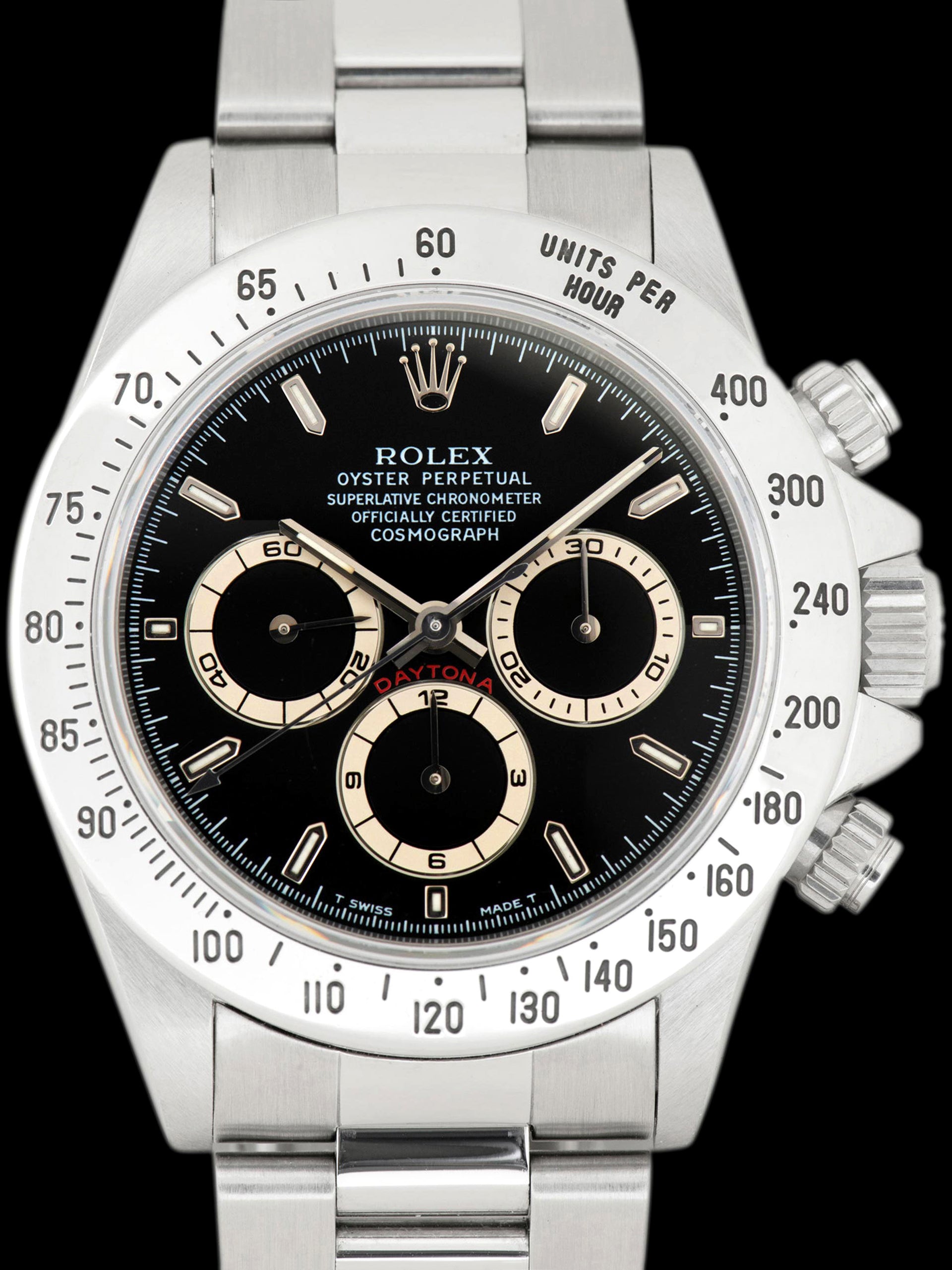 1995 Rolex Zenith Daytona (Ref. 16520) Black Mk. IV Dial W/ Rolex Service Card & Document