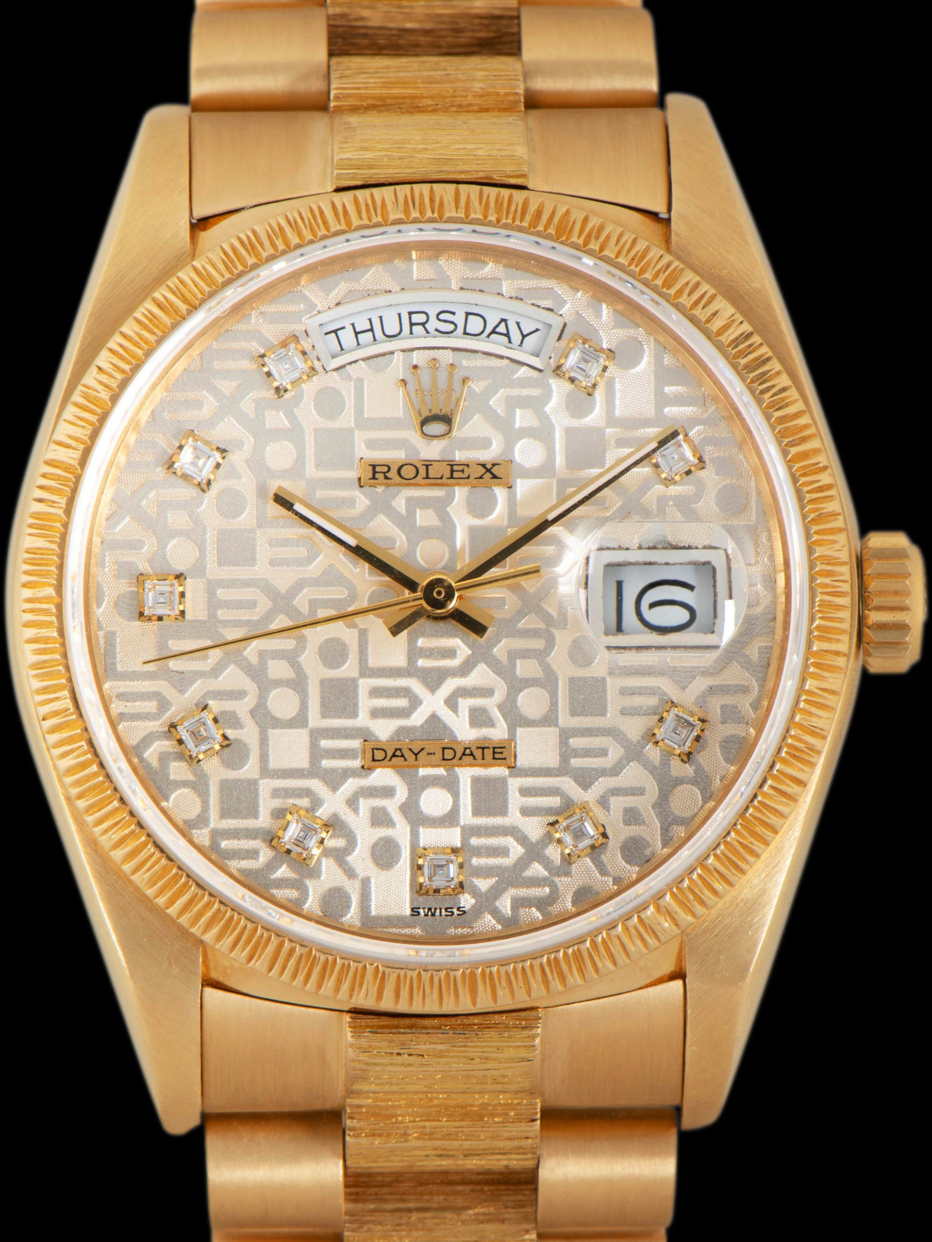 1987 Rolex Day-Date 18K YG (Ref. 18078) Silver "Jubilee" Diamond Dial