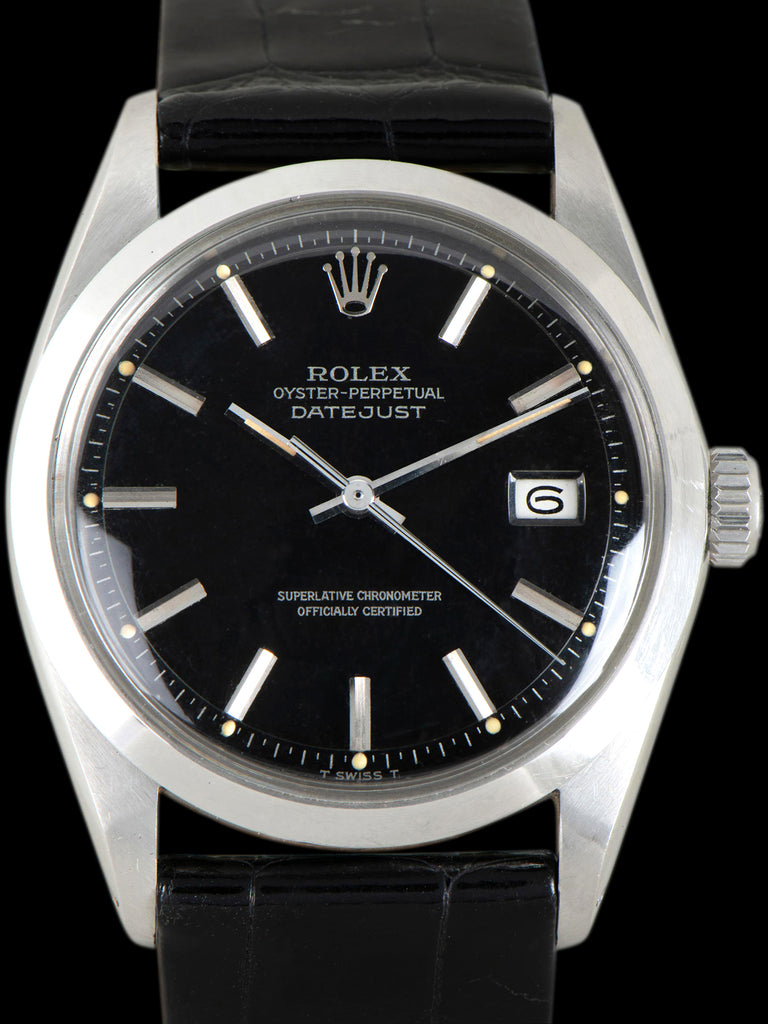 1971 Rolex Datejust (Ref. 1600) Glossy Black Dial W/ Silver Print