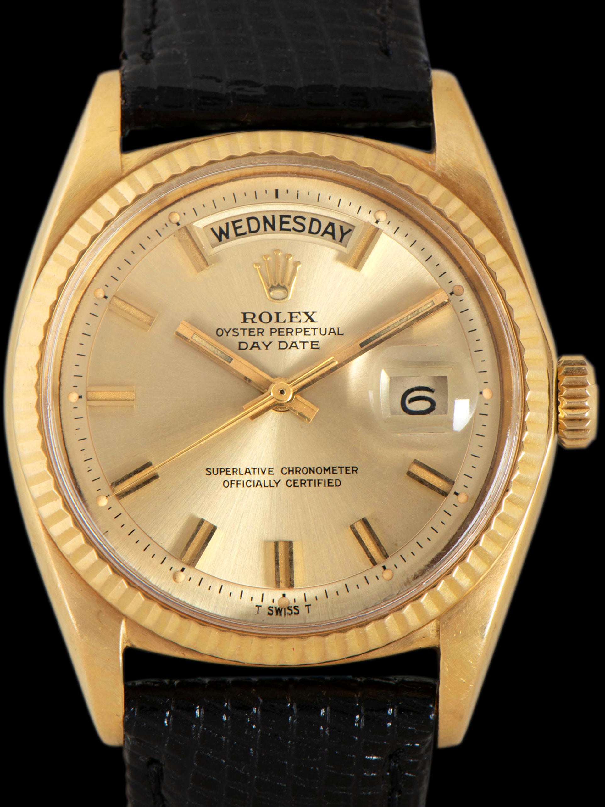 1969 Rolex Day-Date 18K YG (Ref. 1803) Champagne "Wide Boy" Dial W/ Double Punched Papers & Original Sales Receipt