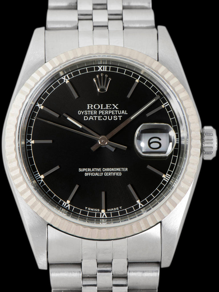 *Unpolished* 1996 Rolex Datejust (Ref. 16234) Black Dial