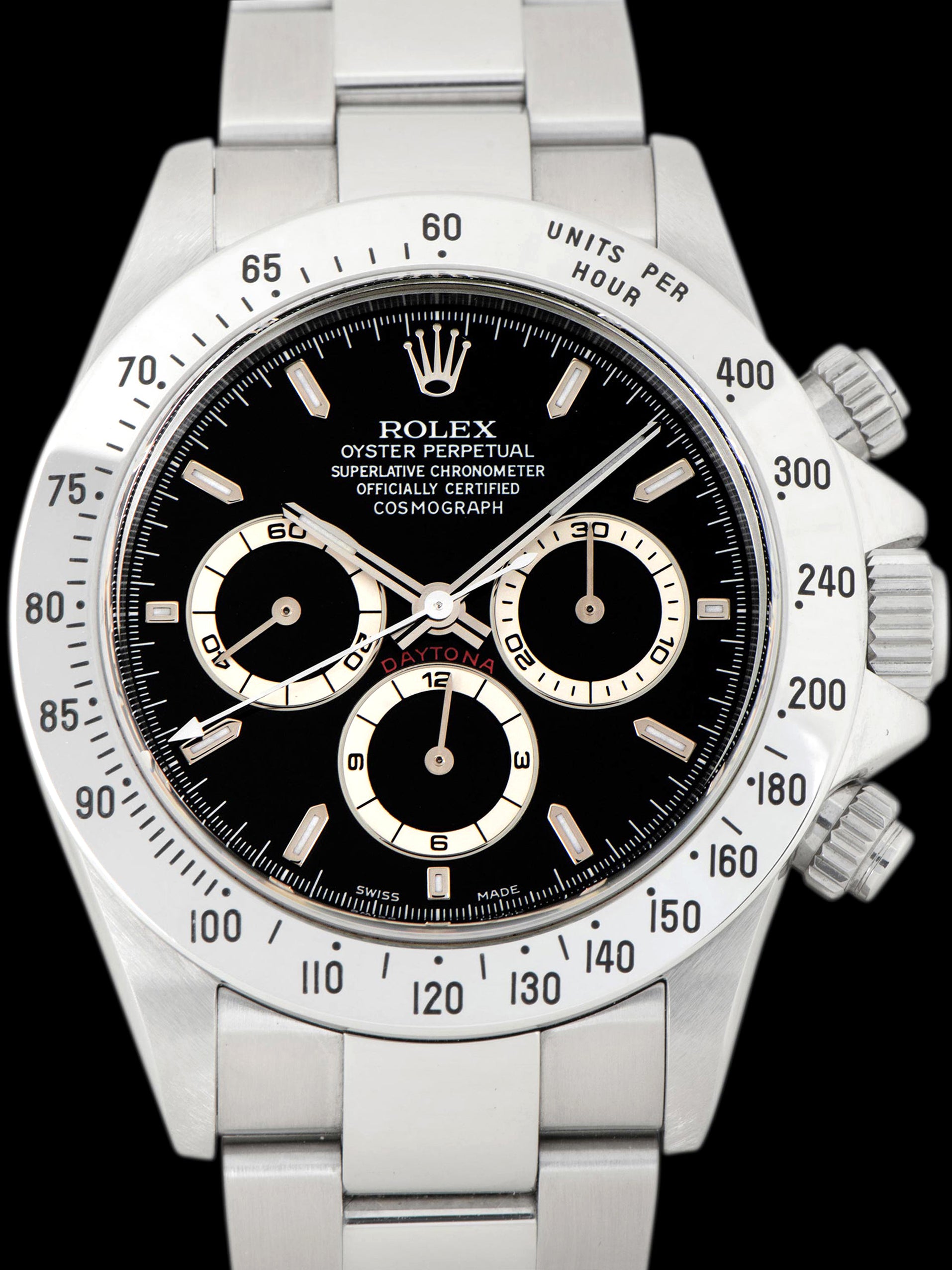 *Mint* 2000 Rolex Zenith Daytona (Ref. 16520) Black Dial "P-Serial" W/ Serialized Hangtag